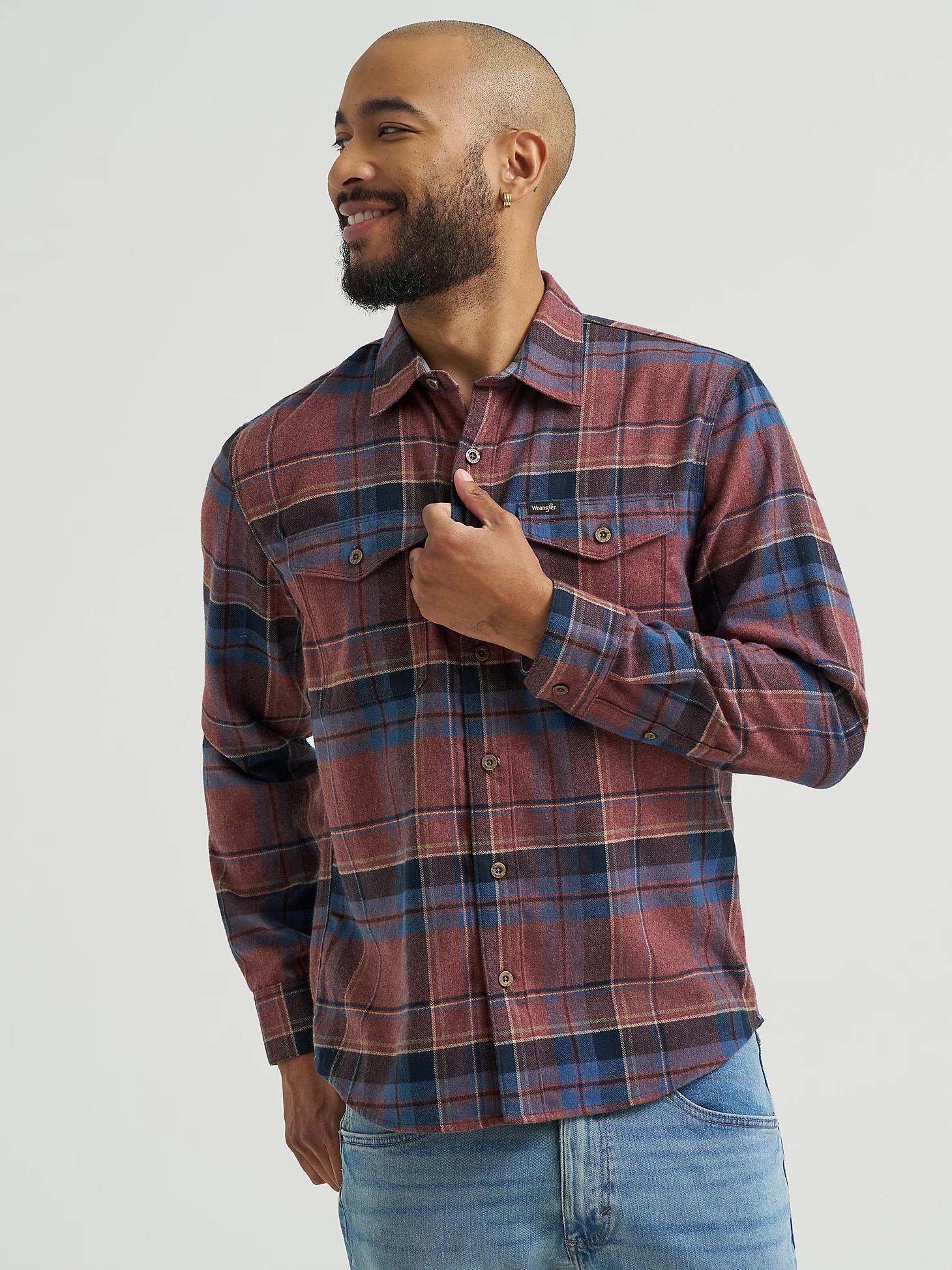 Men's Wrangler® Flannel Plaid Shirt | Men's SHIRTS | Wrangler® Product Image