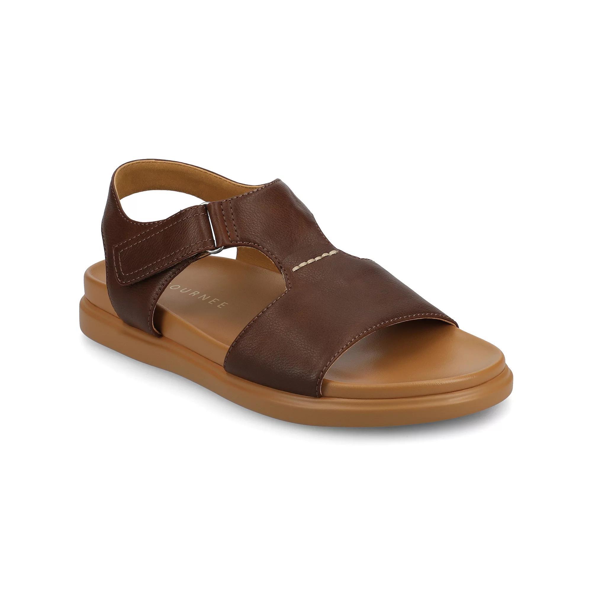 Journee Women's Mira T-Strap Sandals, Size: 6.5, Brown Product Image