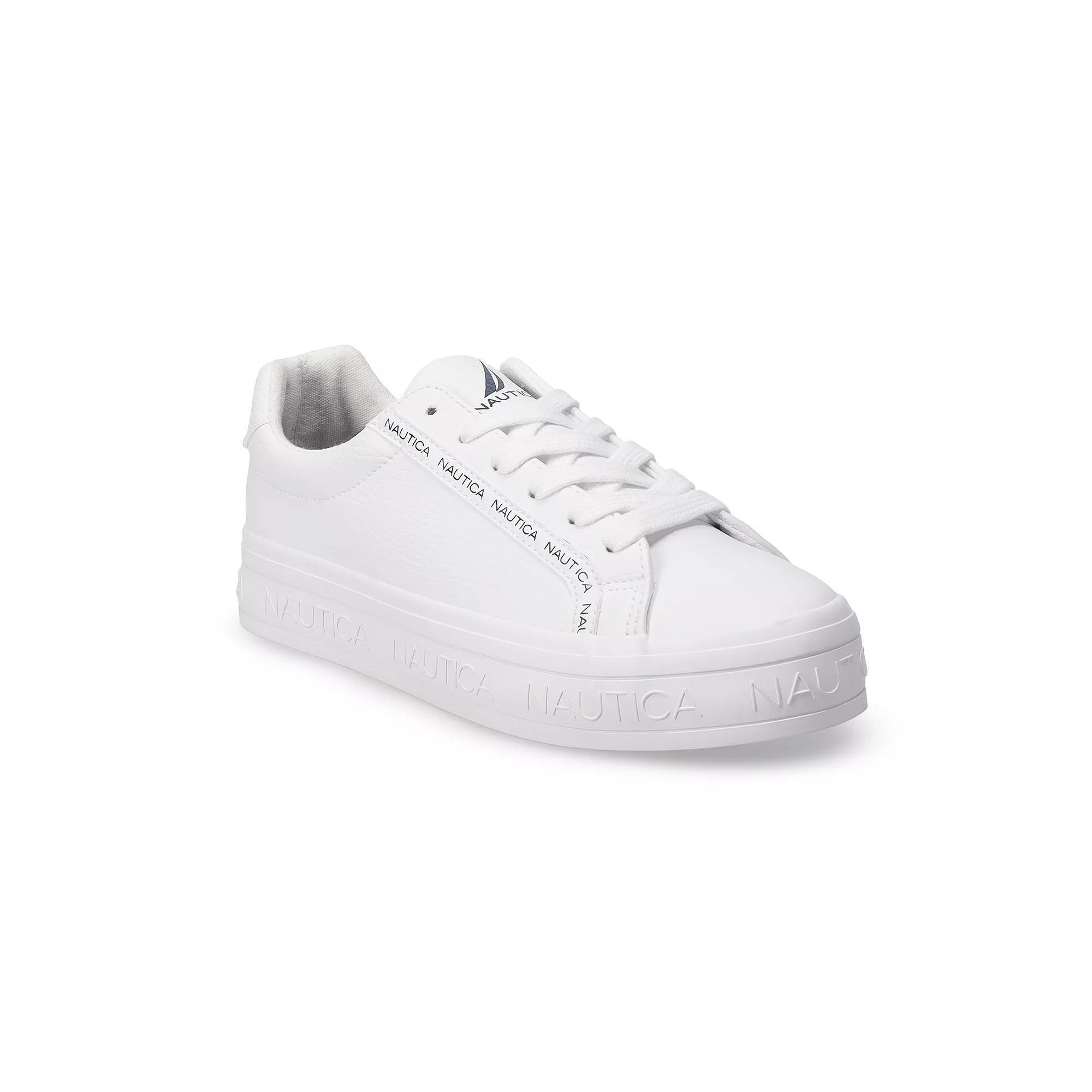 Nautica Casual Lace-Up Women's Shoes, Size: 9, White Pebbled Product Image