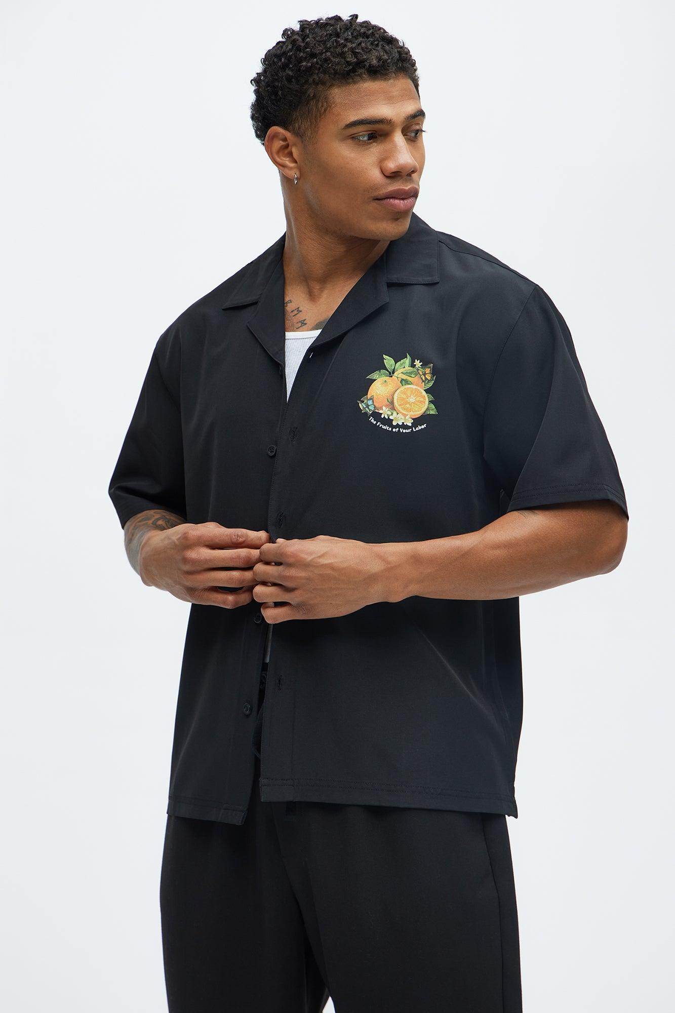 Oranges Graphic Button Up Shirt - Black Product Image