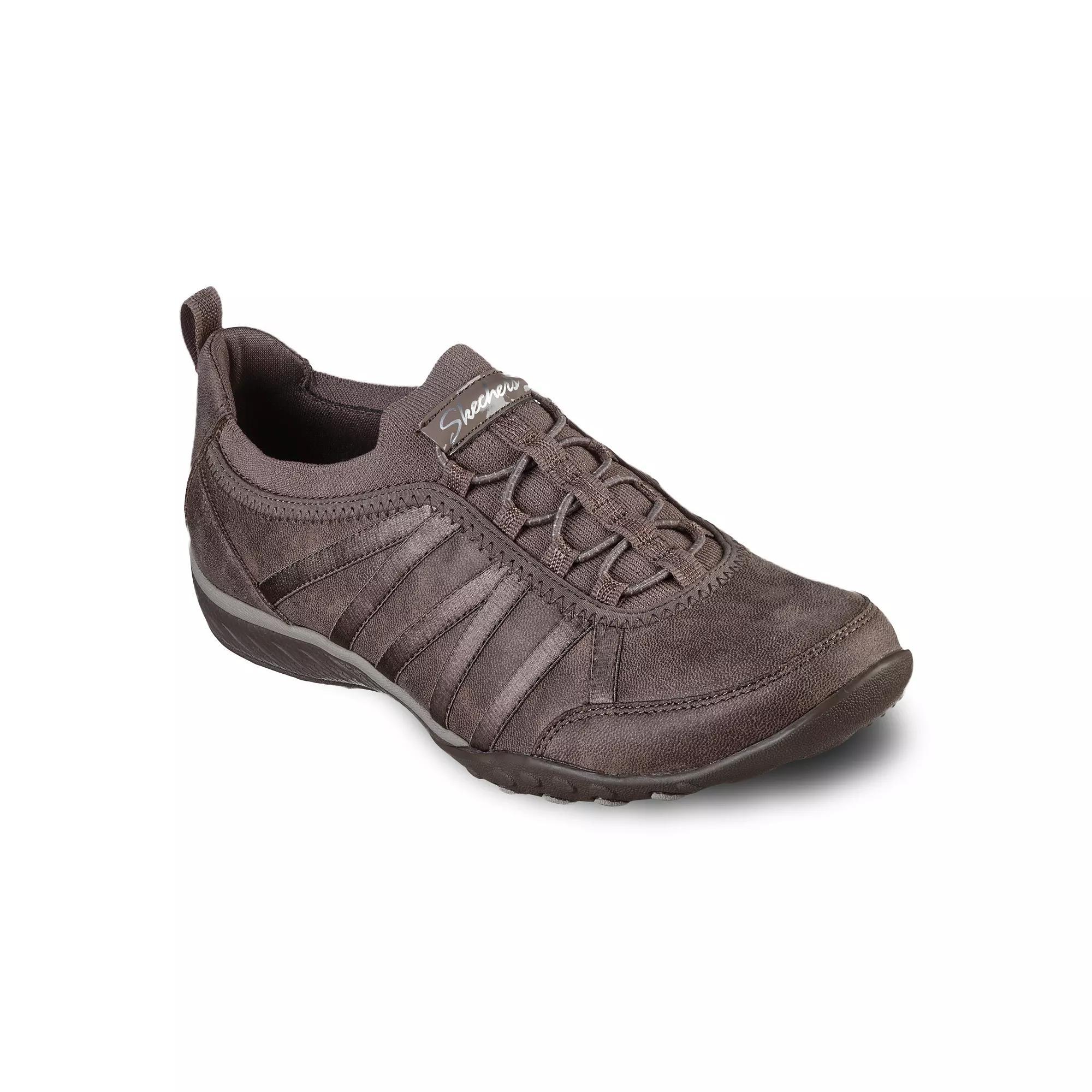 Skechers Relaxed Fit Breathe Easy Remember Me Women's Slip-On Shoes, Size: 6 Wide, Dark Brown Product Image
