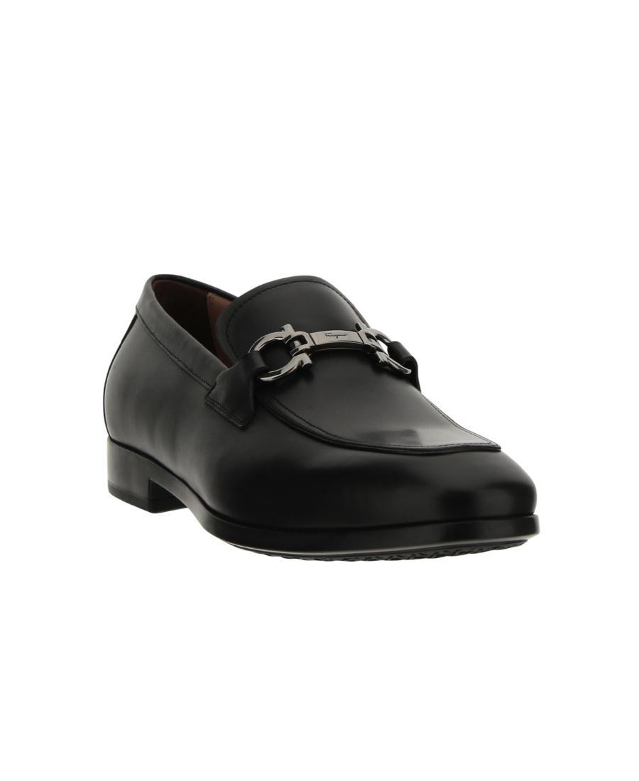 FERRAGAMO Ree Leather Loafers In Black Product Image