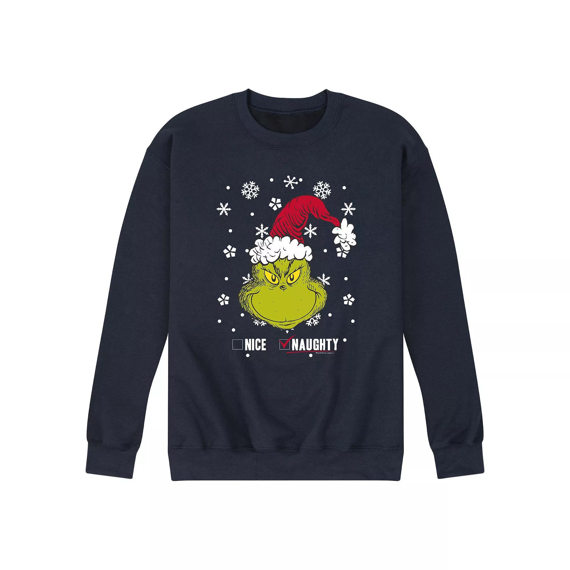 Mens Dr. Suess The Grinch Bad Or Nice Sweatshirt Blue Product Image