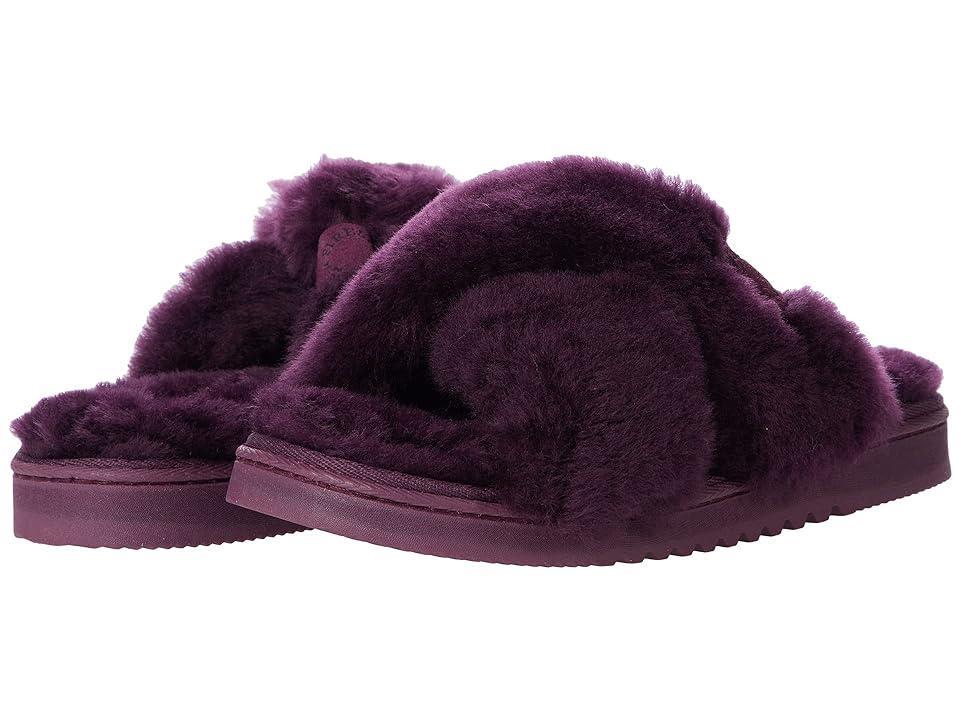 Fireside By Dearfoams New Castle Wool Cross-Band Women's Slide Slippers, Size: 6, Ivory Product Image
