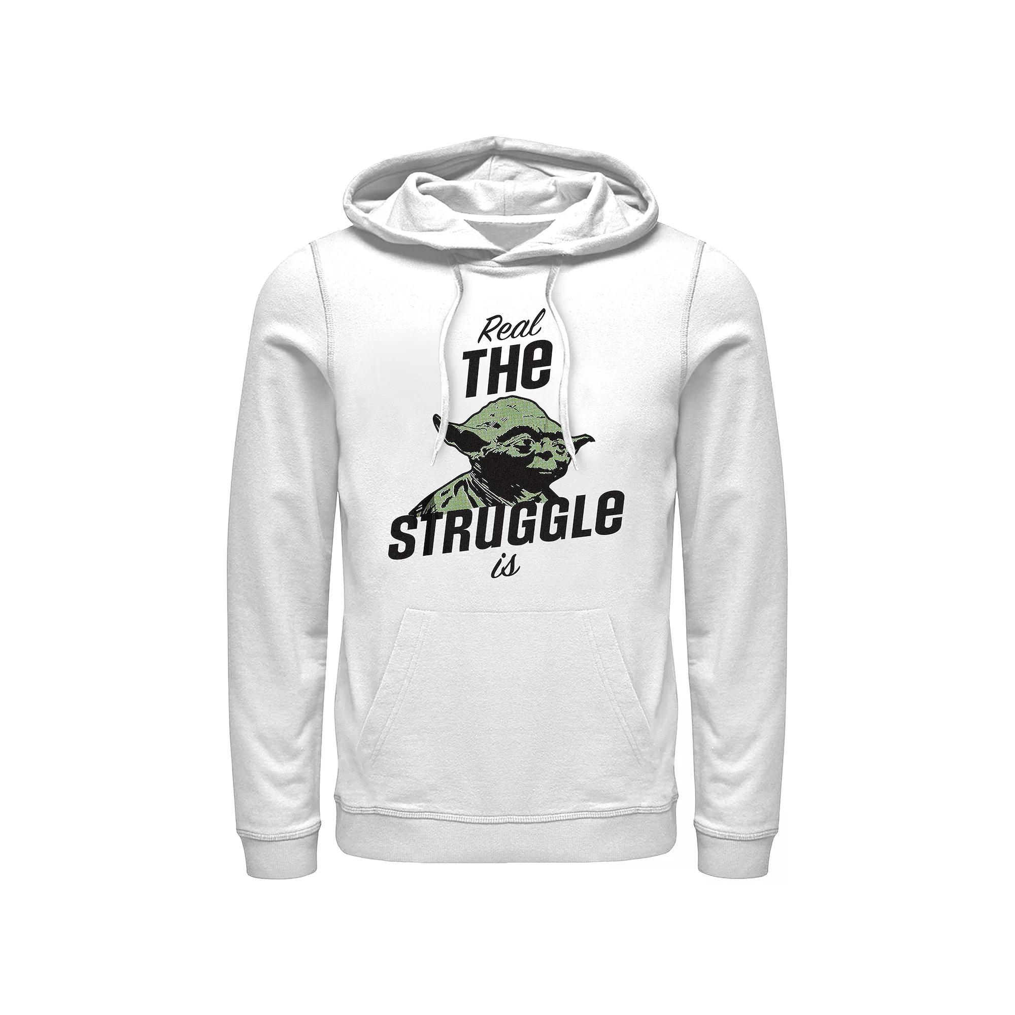 Men's Star Wars The Real Struggle Is Graphic Hoodie, Size: Medium, White Product Image