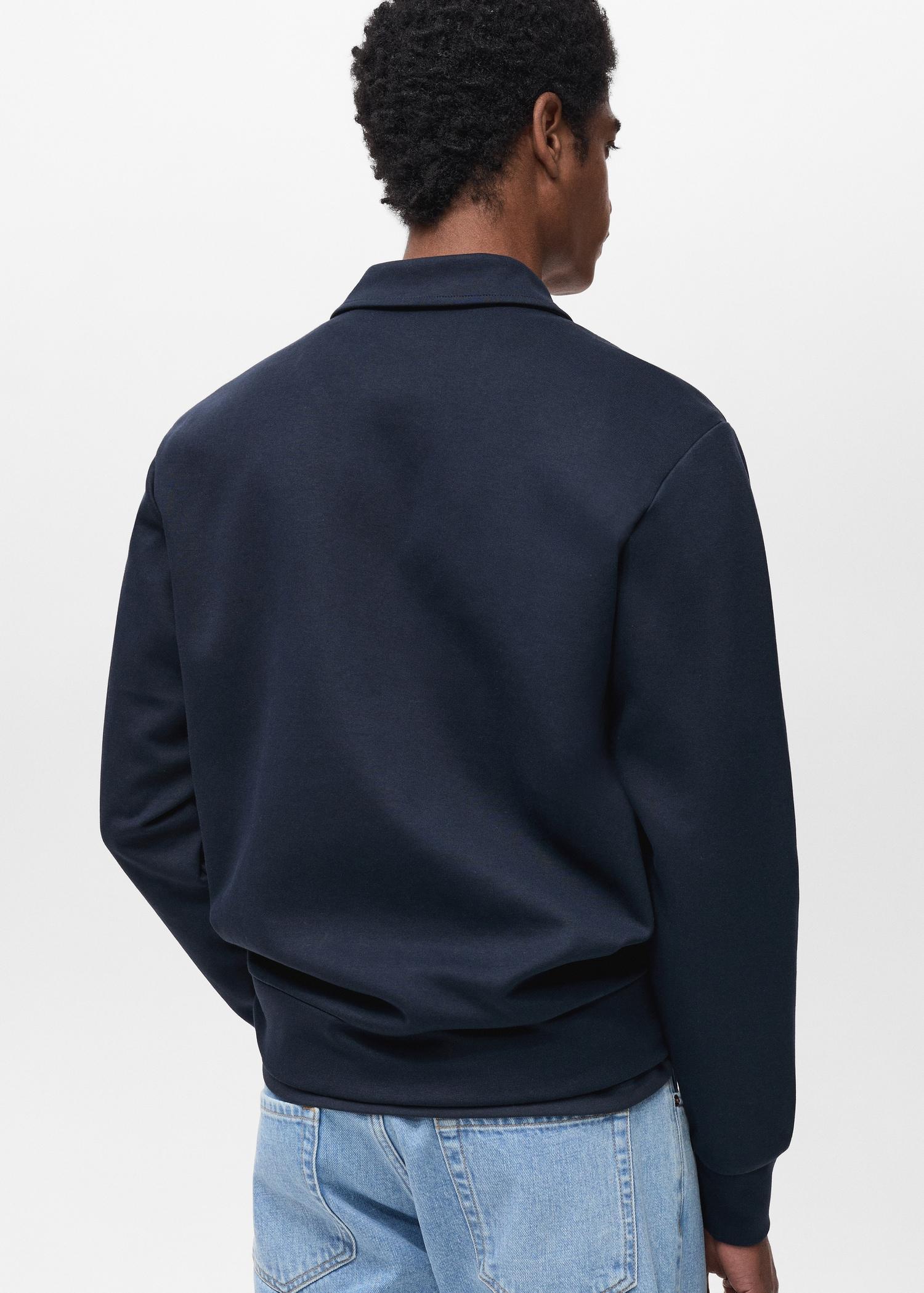 Regular-fit cotton polo sweatshirt - Men | MANGO USA Product Image