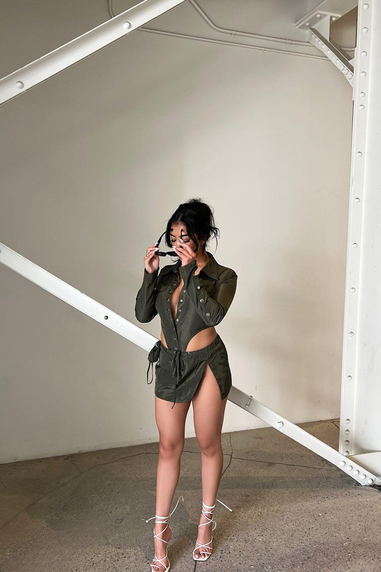 No Feelings Skirt Set - Olive Product Image