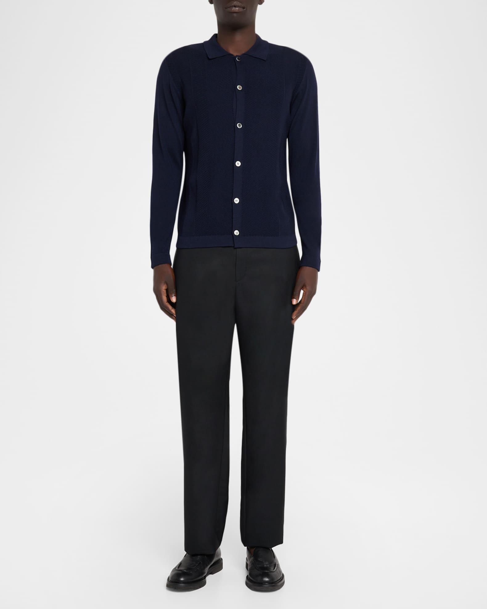 Men's Wool Jacquard Button-Front Sweater Product Image