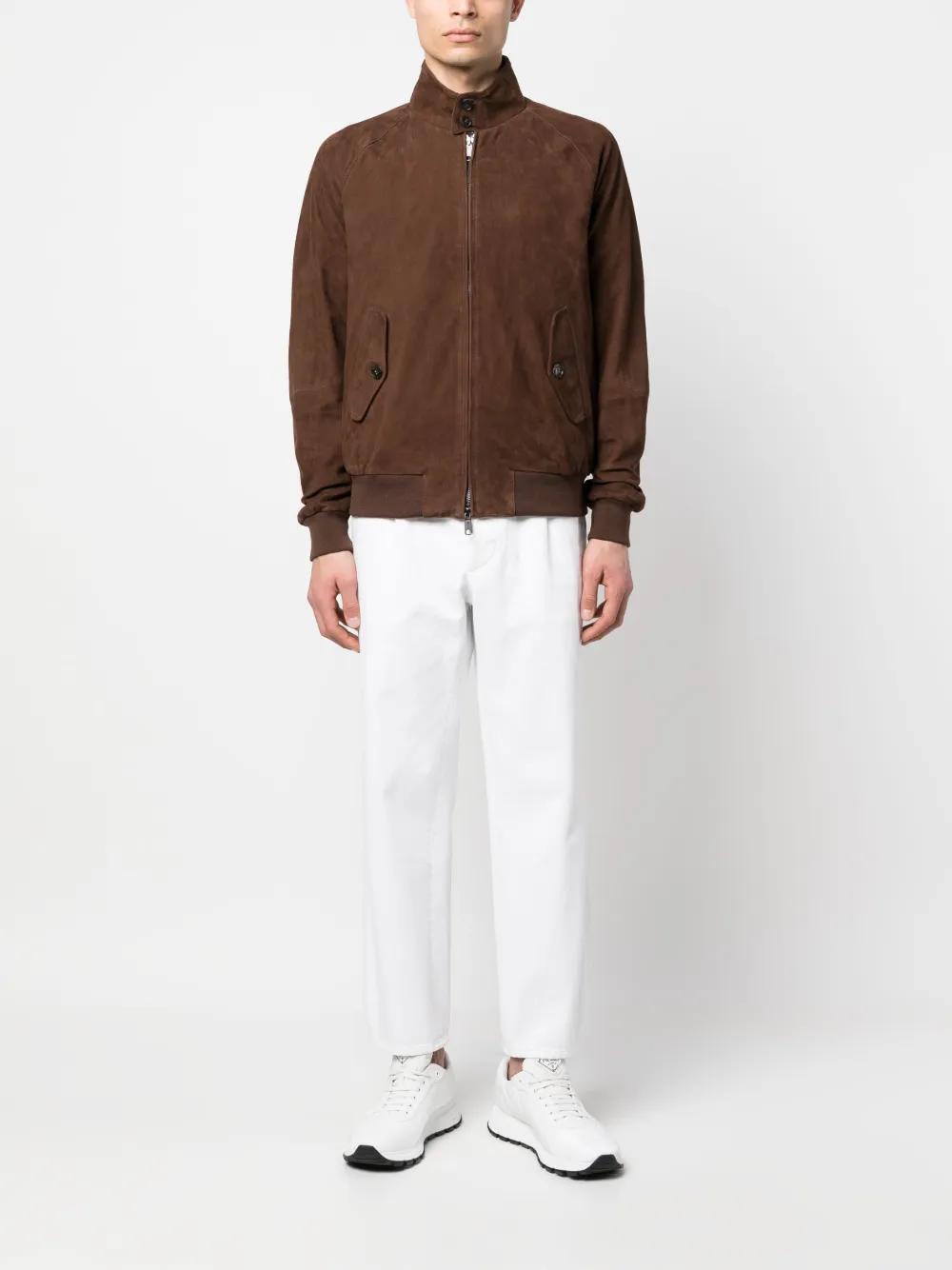G9 Harrington panelled suede jacket Product Image
