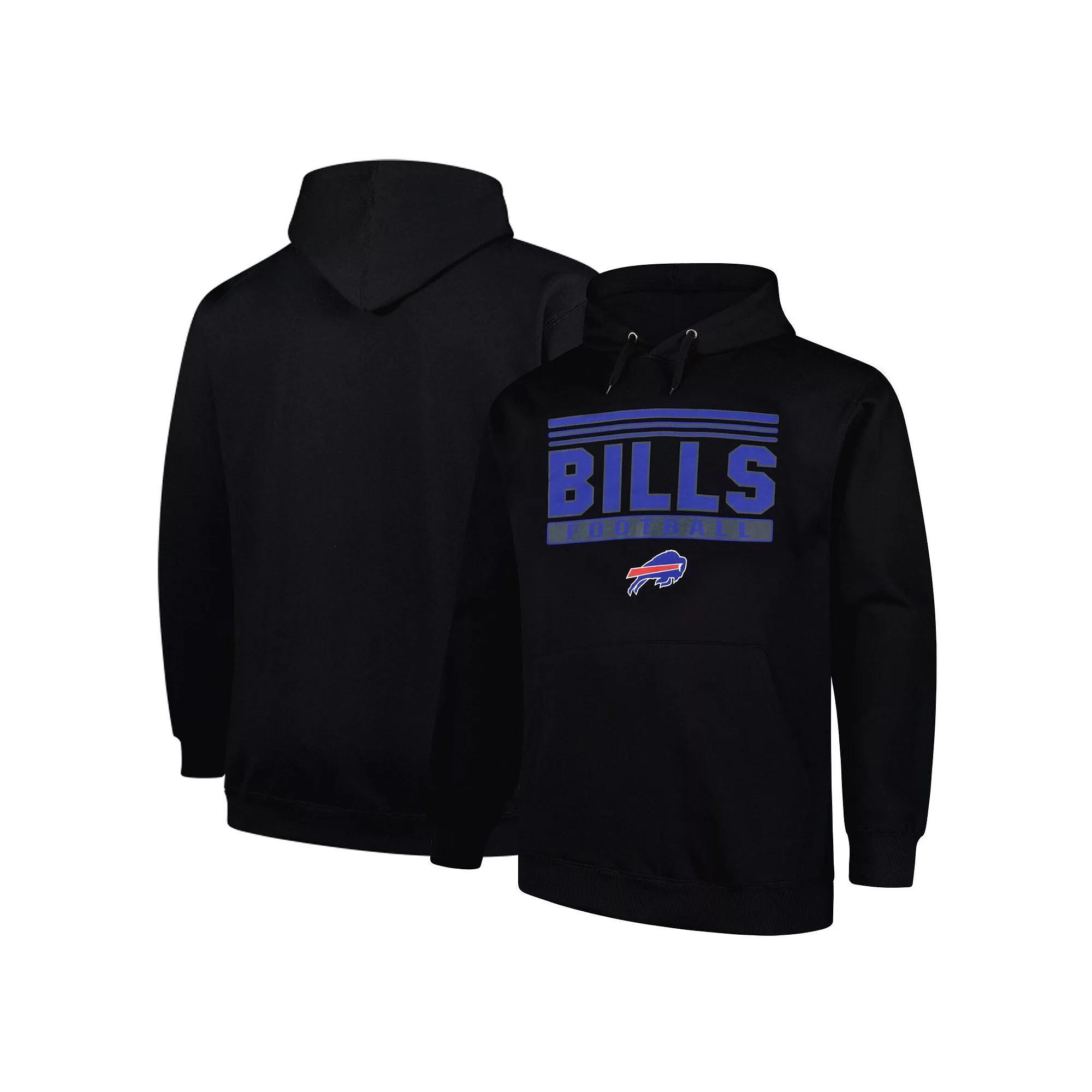 Men's Fanatics  Black Buffalo Bills Big & Tall Fleece Pullover Hoodie, Size: 3XLT Product Image