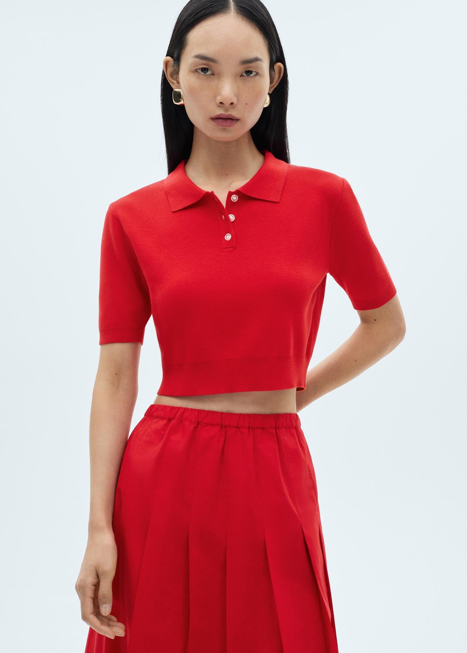 Cotton pleated skirt - Women | MANGO USA Product Image
