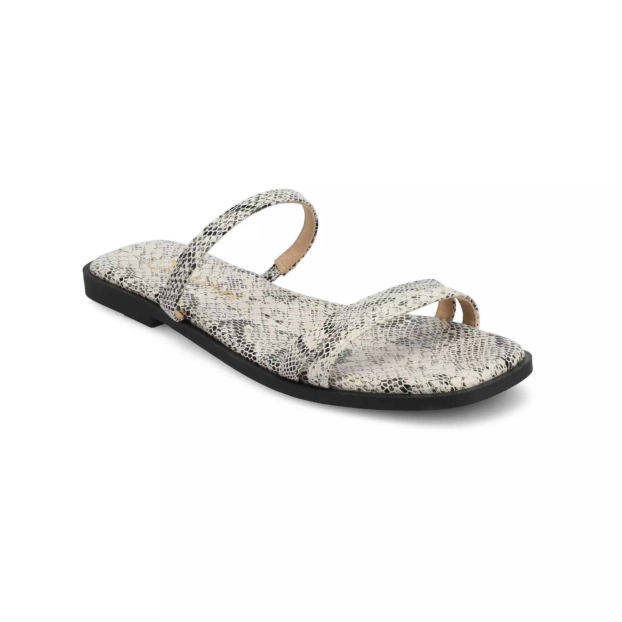 Journee Womens Multi Strap Slide On Flat Sandals Product Image