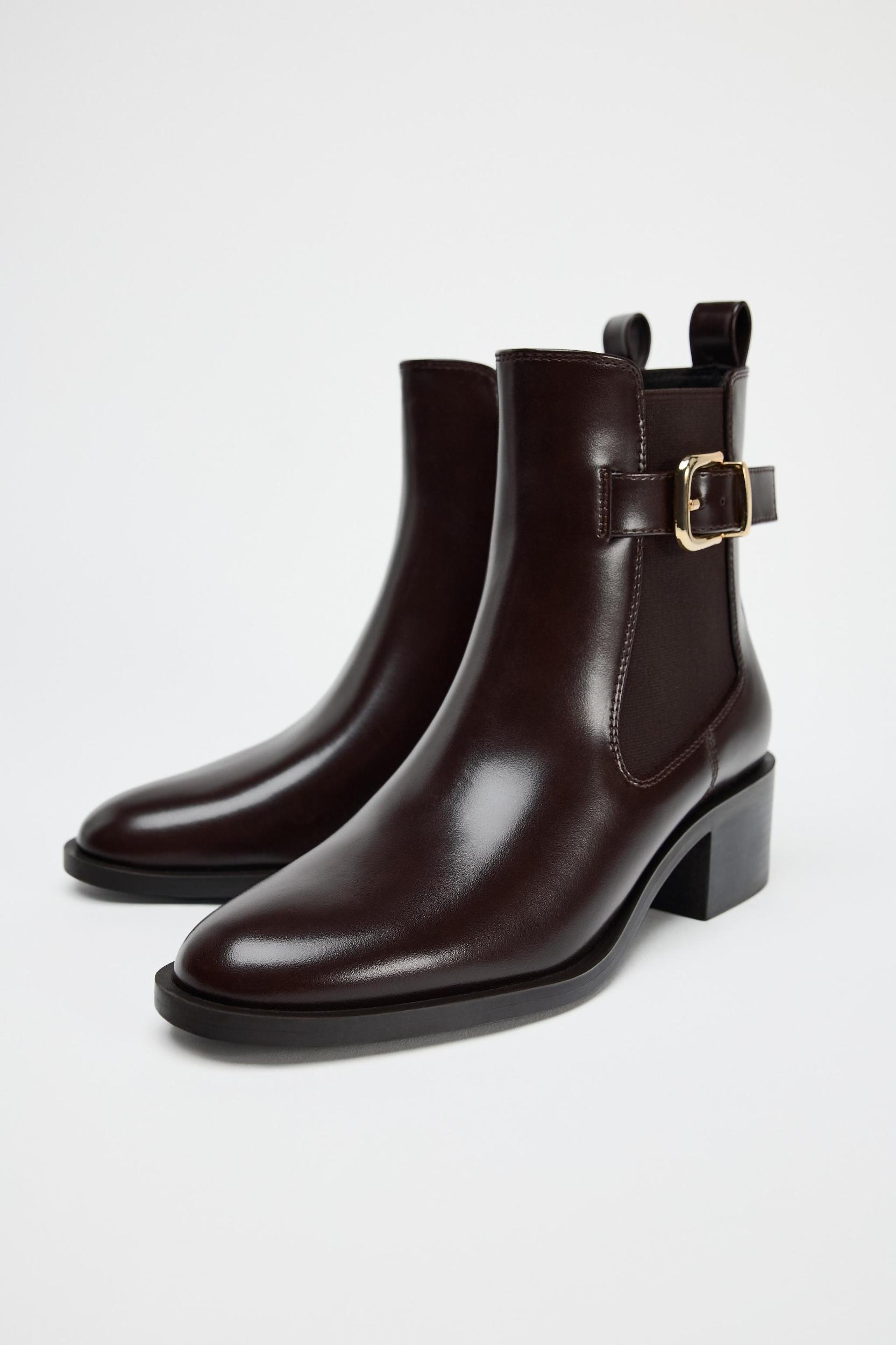 BUCKLED CHELSEA ANKLE BOOTS Product Image