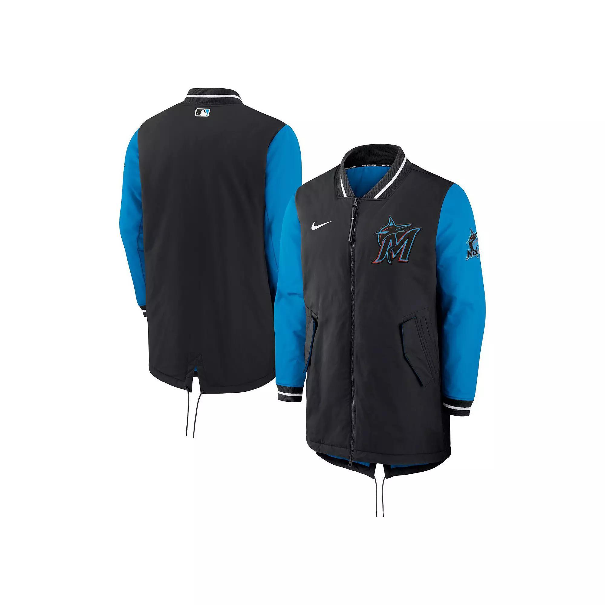 Men's Nike Black Miami Marlins Dugout Performance Full-Zip Jacket, Size: XL Product Image