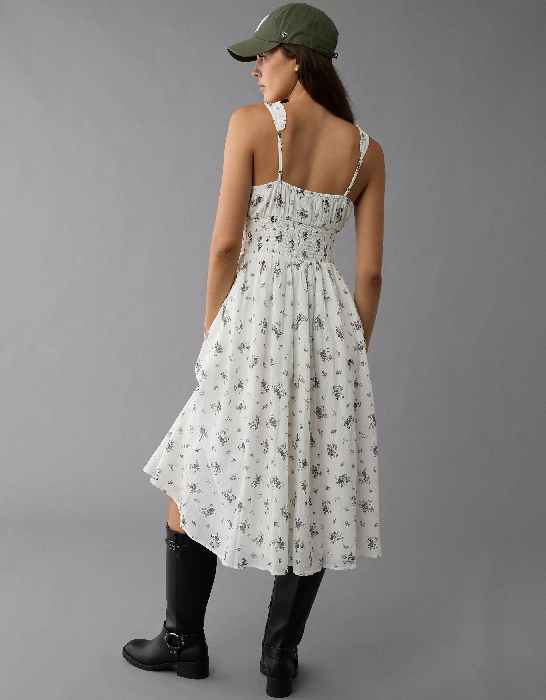 AE Corset Floral Midi Dress Womens Product Image