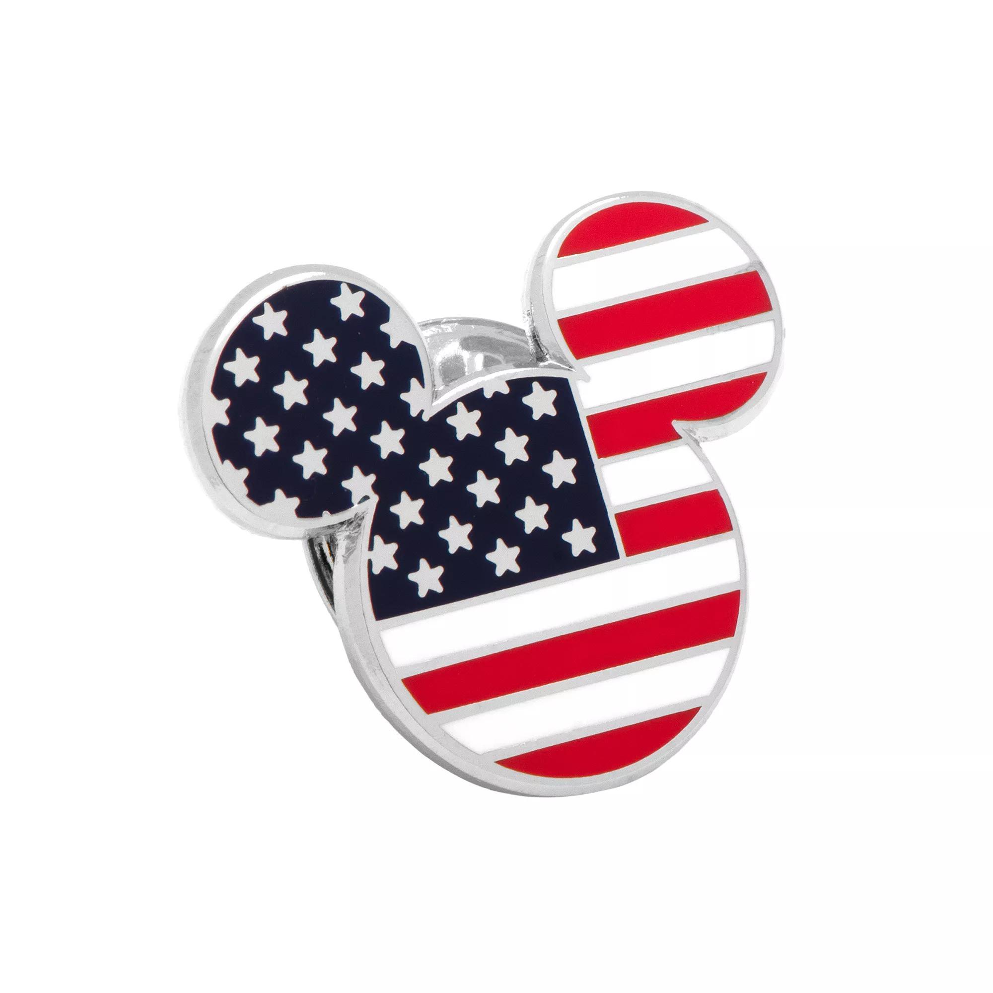 Disney's Mickey Mouse Men's Head American Flag Lapel Pin by Cuff Links, Inc., Multi Product Image