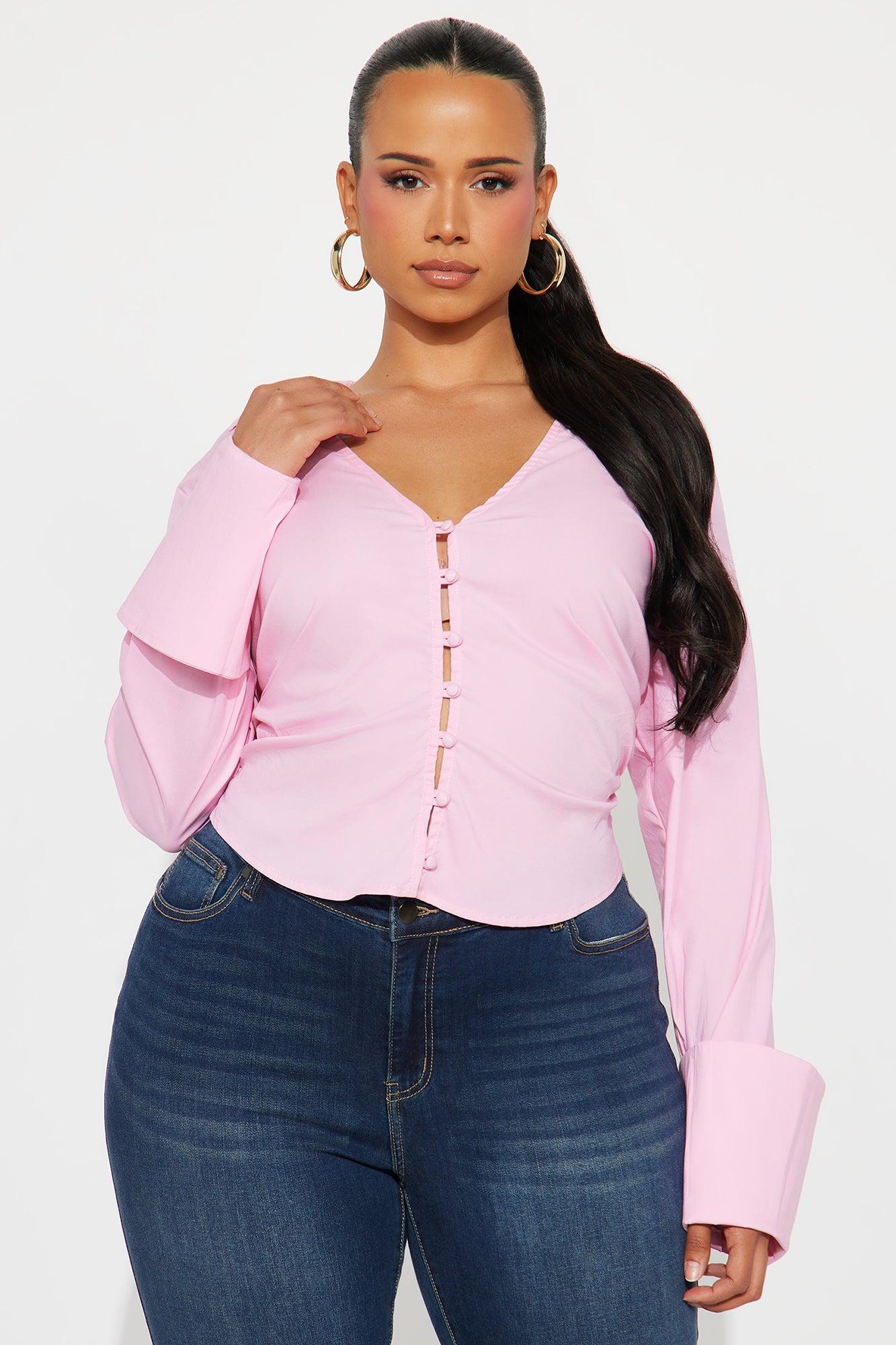 Wait On It Poplin Shirt - Pink Product Image