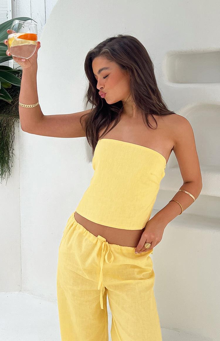 Ibiza Yellow Strapless Top Product Image