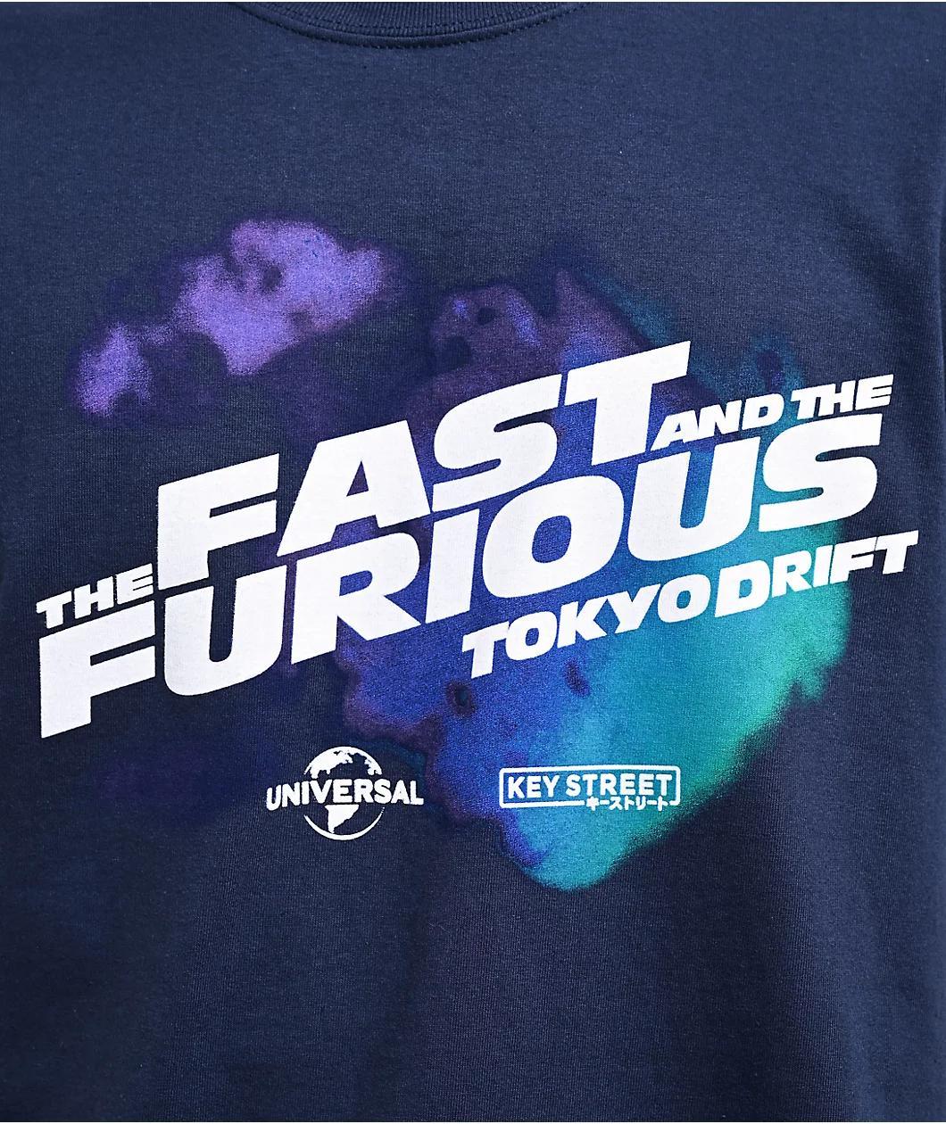 Key Street x Fast & Furious Tokyo Drift Navy T-Shirt Product Image