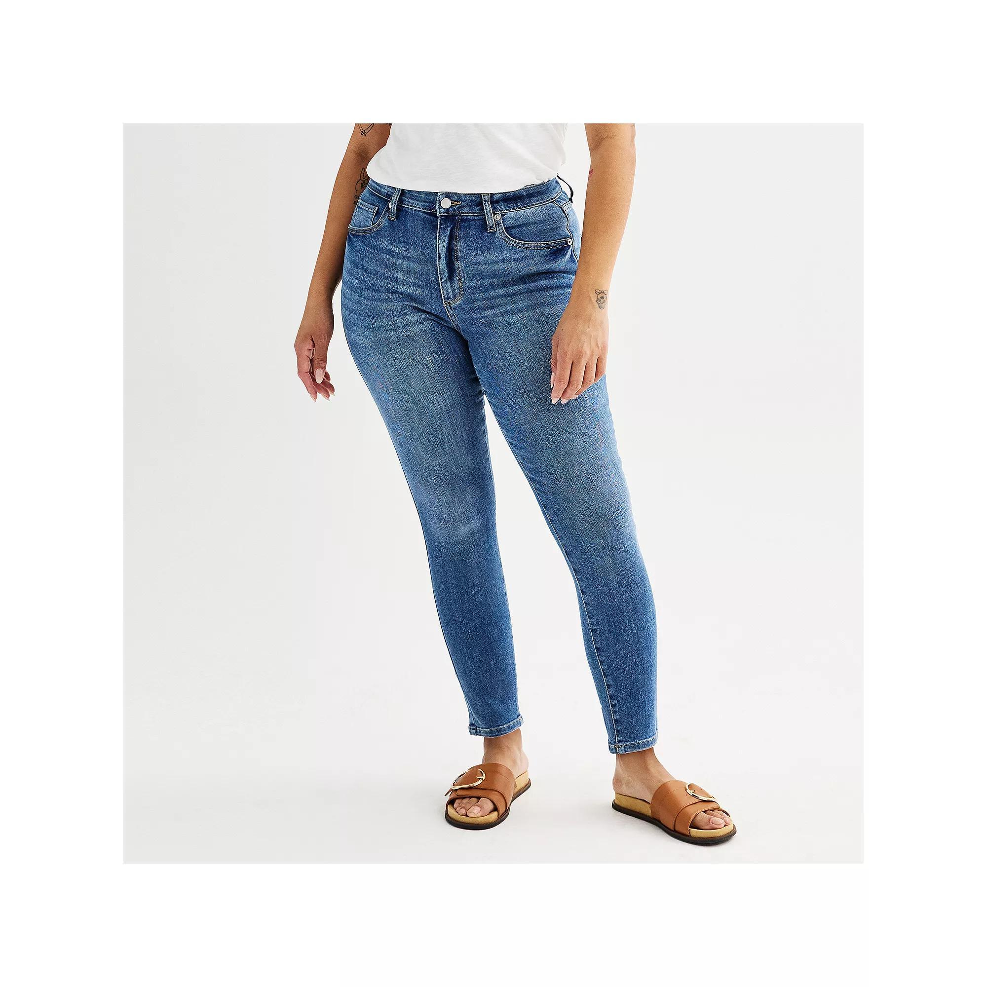 Women's Sonoma Goods For Life® High Rise Curvy Skinny Jeans, Size: 18 Regular, Medium Blue Product Image