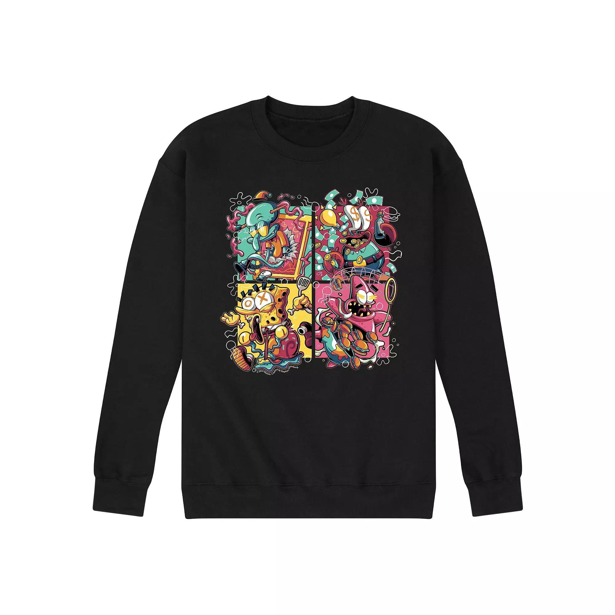 Mens SpongeBob SquarePants Krusty Fleece Sweatshirt Product Image