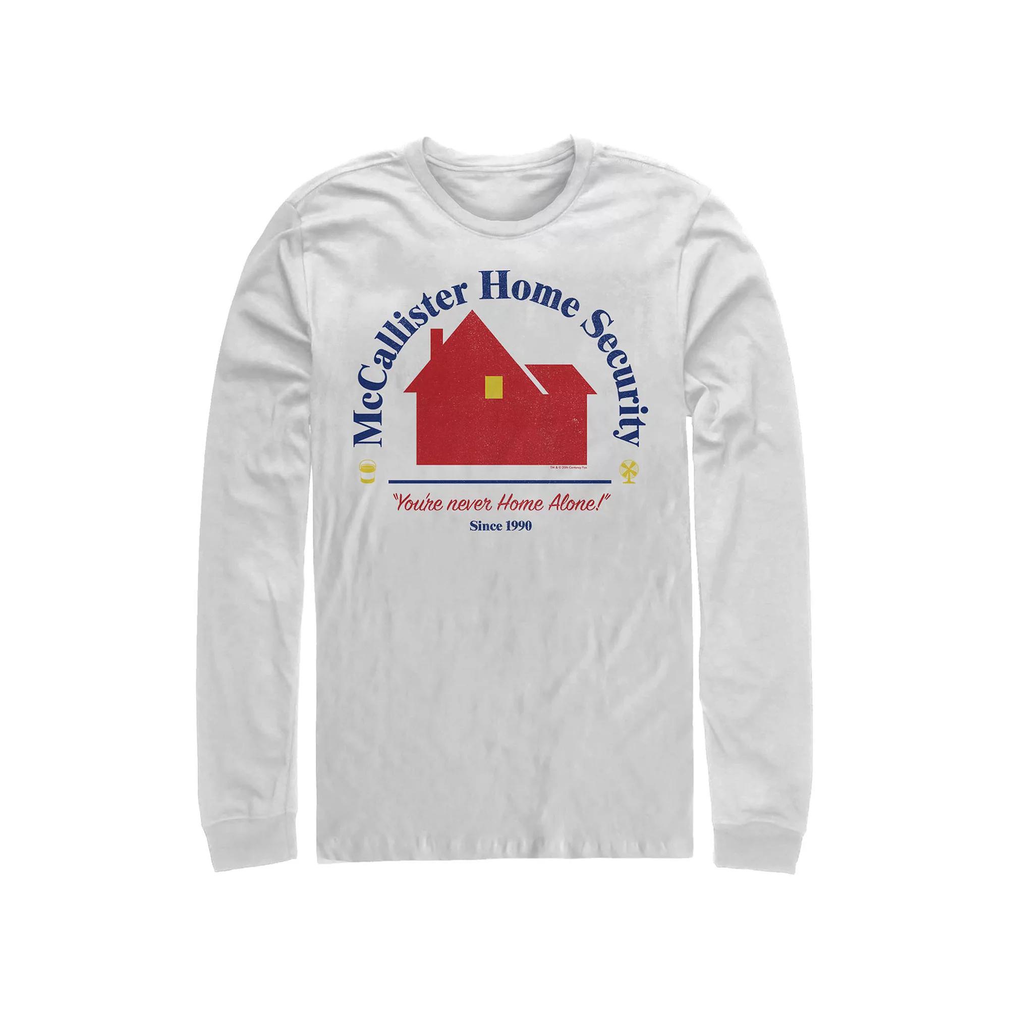 Big & Tall Home Alone McCallister Home Security Logo Long Sleeve Graphic Tee, Men's, Size: Small, White Product Image