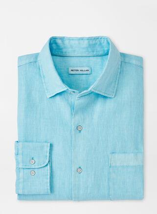 Men's Coastal Garment-Dyed Linen Sport Shirt Product Image