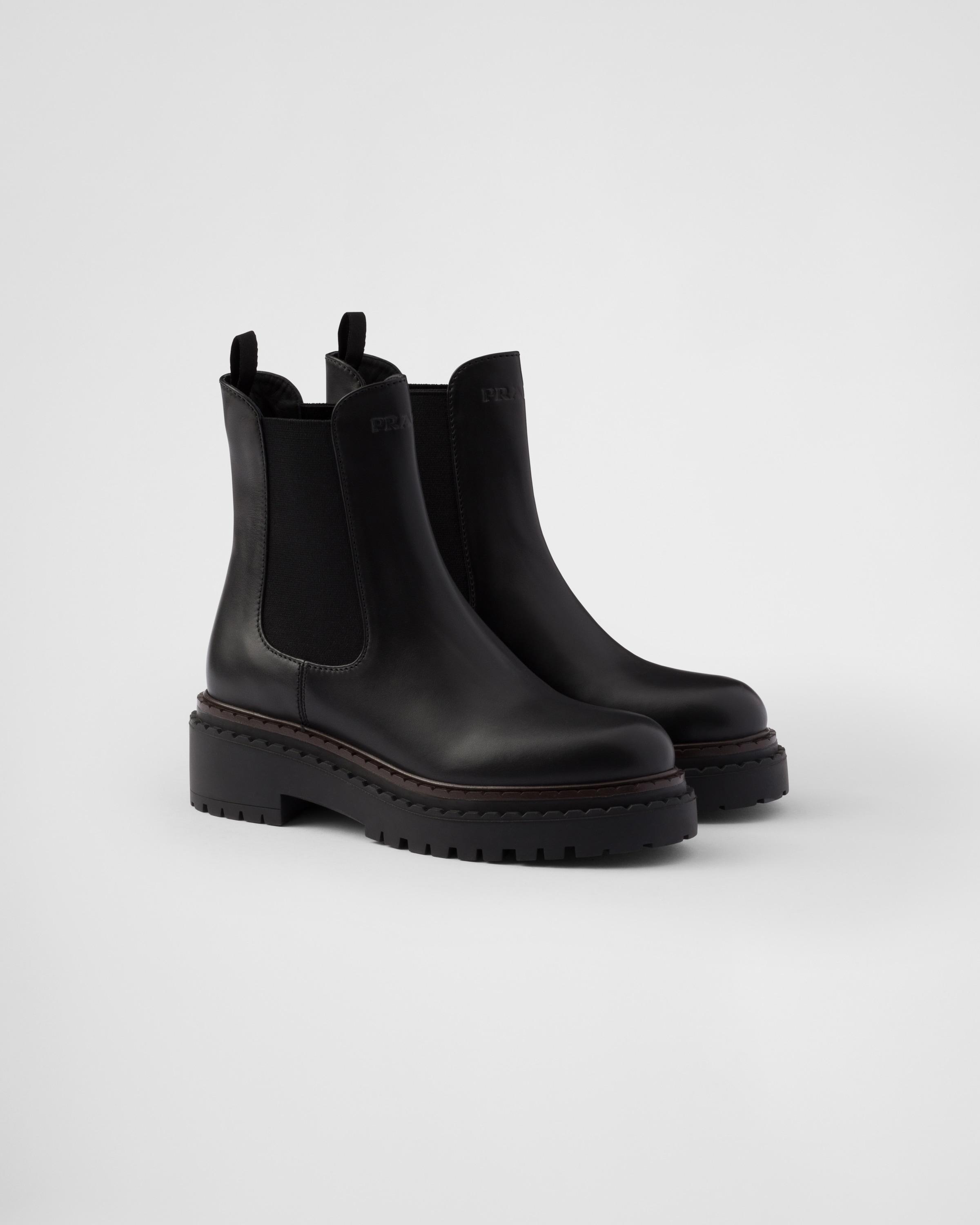 PRADA Leather Chelsea Boots In F0002 Black Product Image