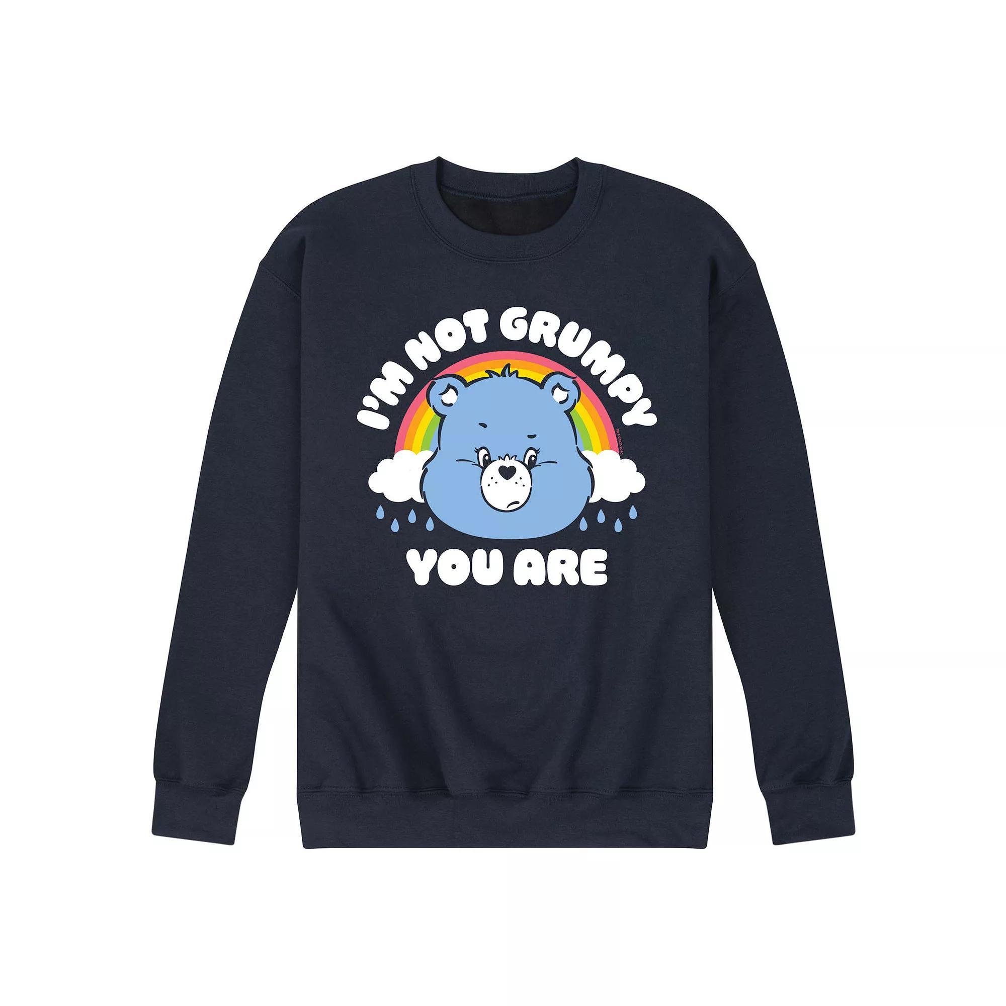 Mens Care Bears Im Not Grumpy Fleece Sweatshirt Blue Product Image