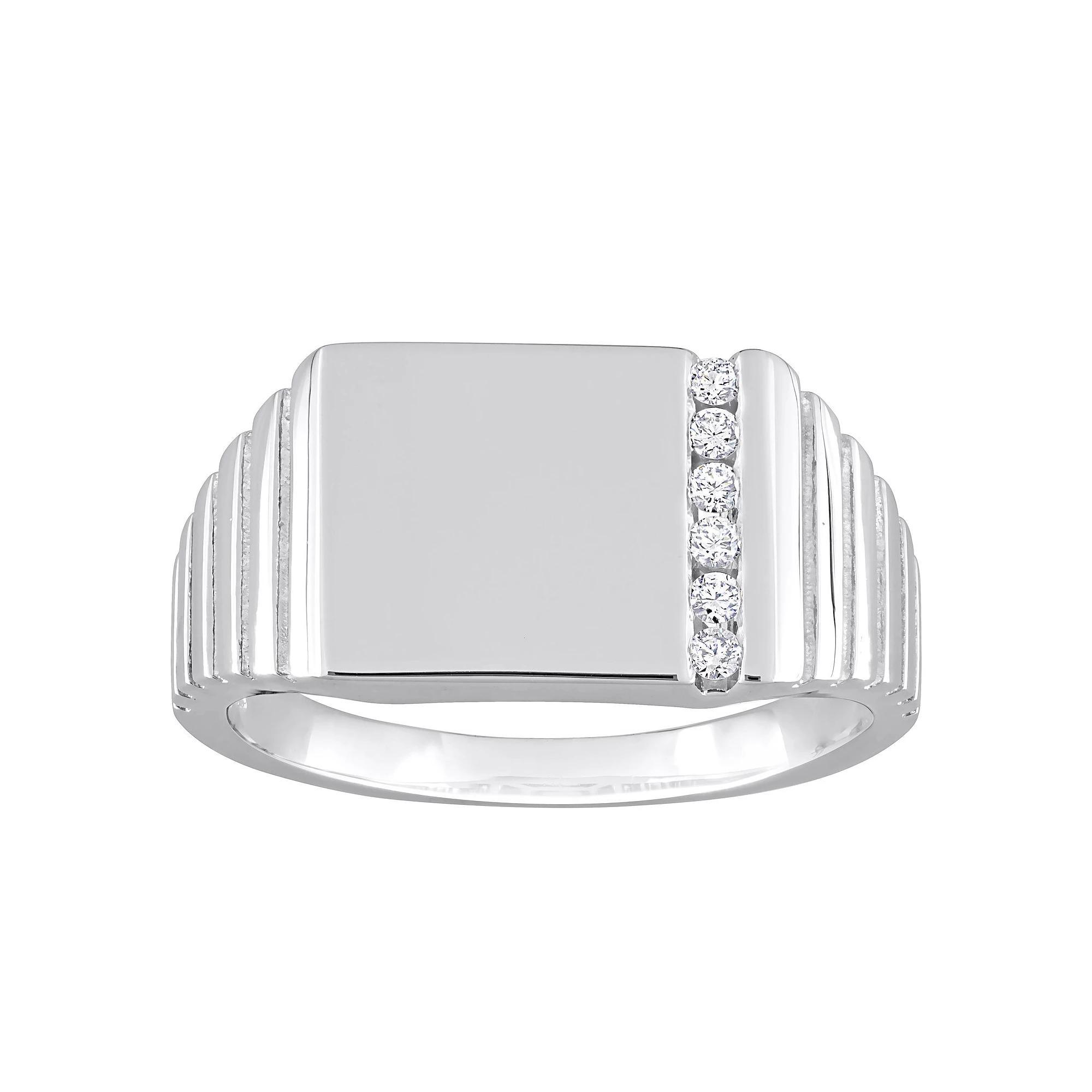 Mens Stella Grace Sterling Silver 1/10 Carat T.W. Diamond Fashion Ring Product Image