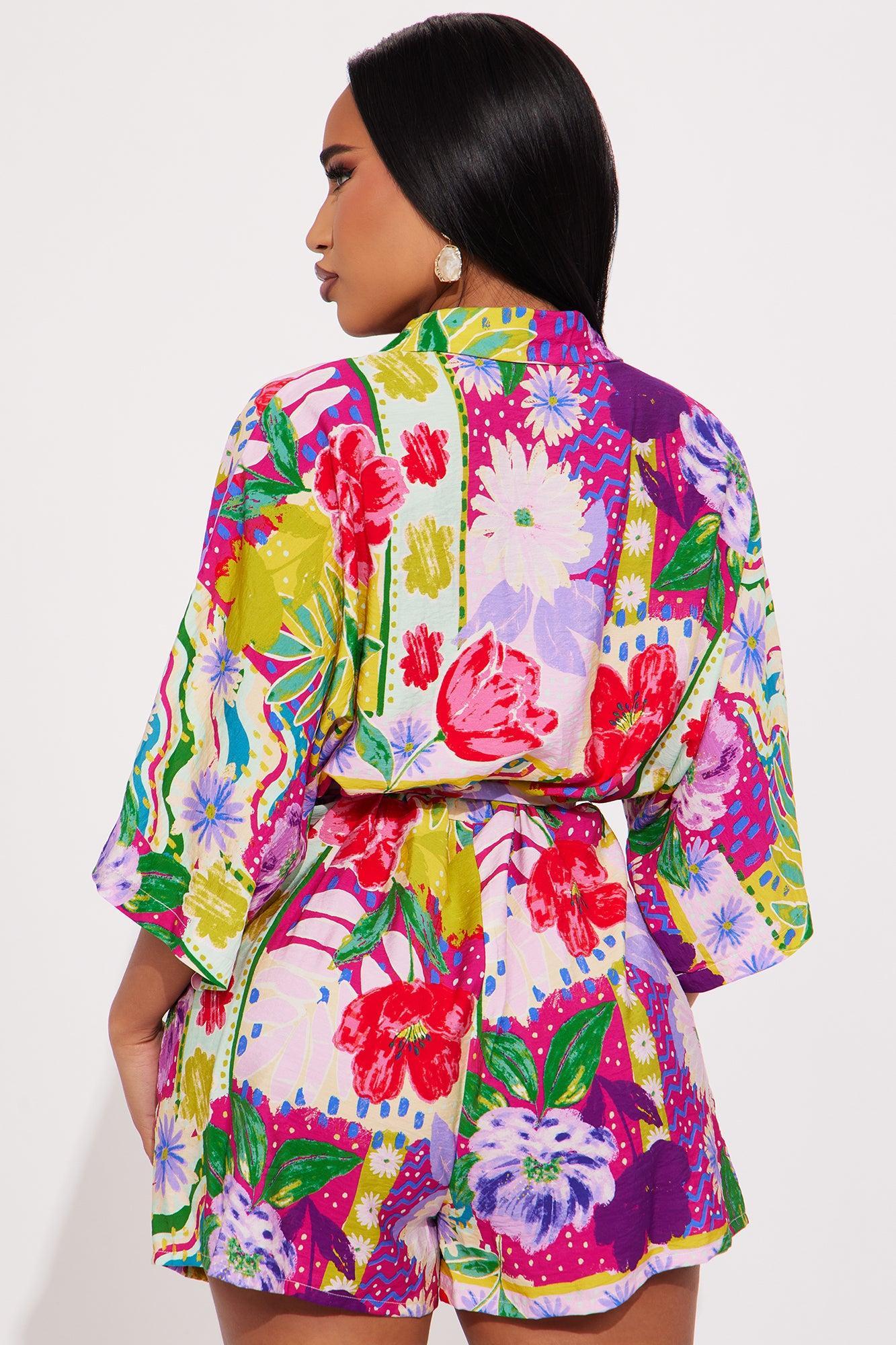 Surprise Me Romper - Purple/combo Product Image