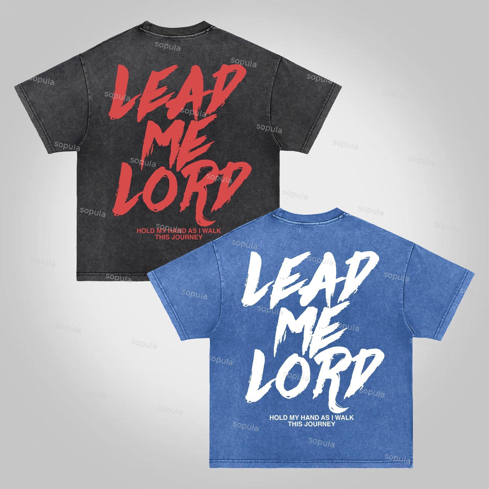 Sopula Lead Me Lord Slogan Graphics Acid Washed T-Shirt Product Image