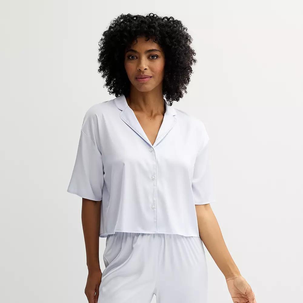 Women's Sonoma Goods For Life® Satin Top, Size: XXL, Dark Blue Product Image