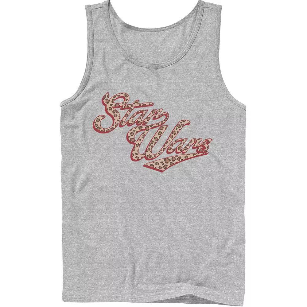 Men's Star Wars Cursive Cheetah Fill Logo Tank Top, Size: Large, Black Product Image