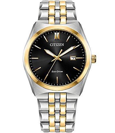 Citizen Eco-Drive Corso Mens Two-Tone Stainless Steel Bracelet Watch Gold Silver Product Image