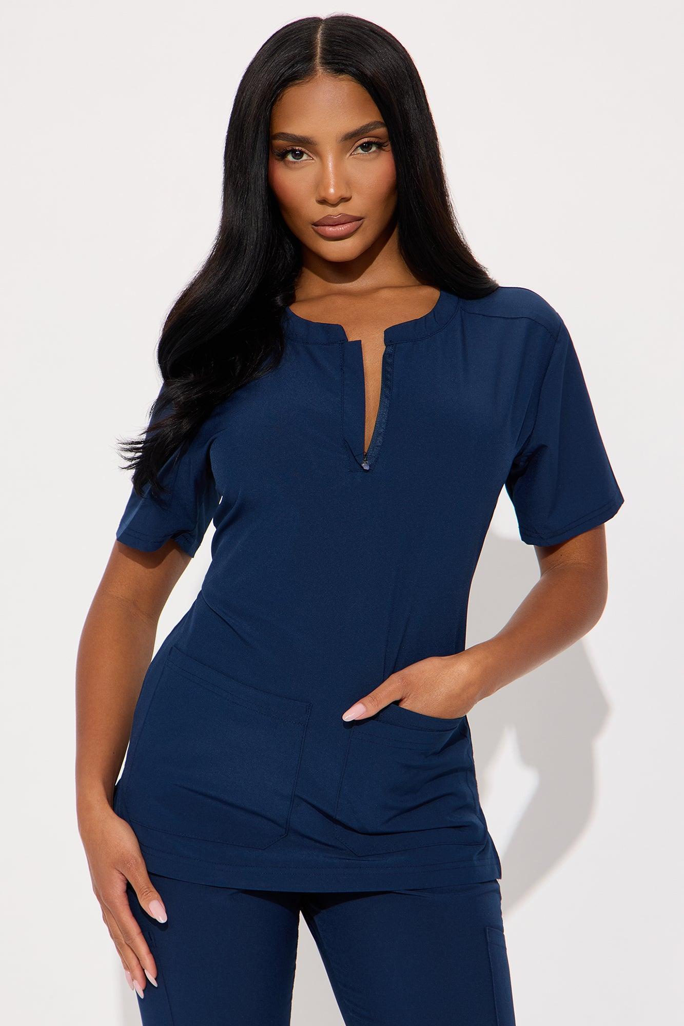 Daily Clock In 4 Way Stretch Uniform Scrub Jogger Set - Navy Female Product Image