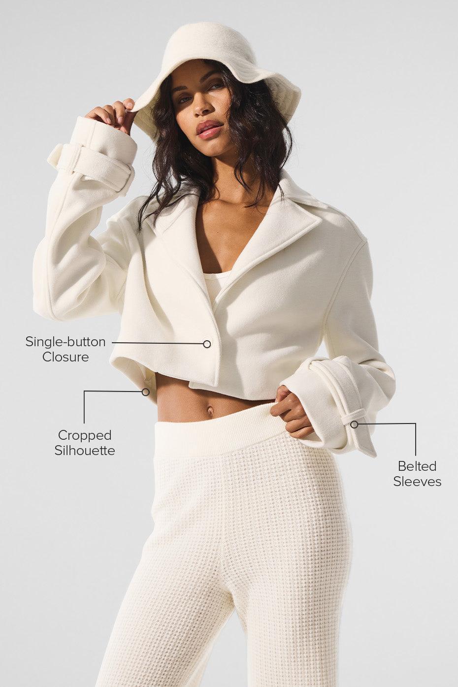 Wool Cropped Metro Trench - Ivory Female Product Image