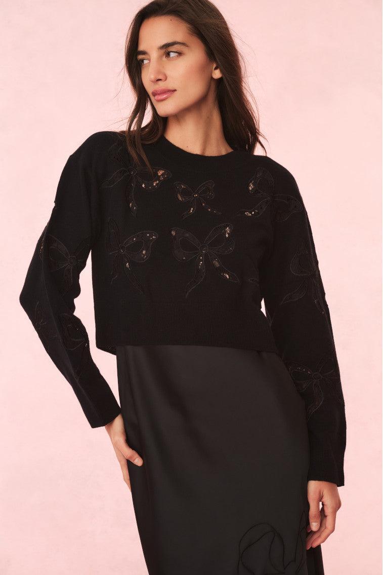 Parson Bow Print Pullover - BLACK Product Image
