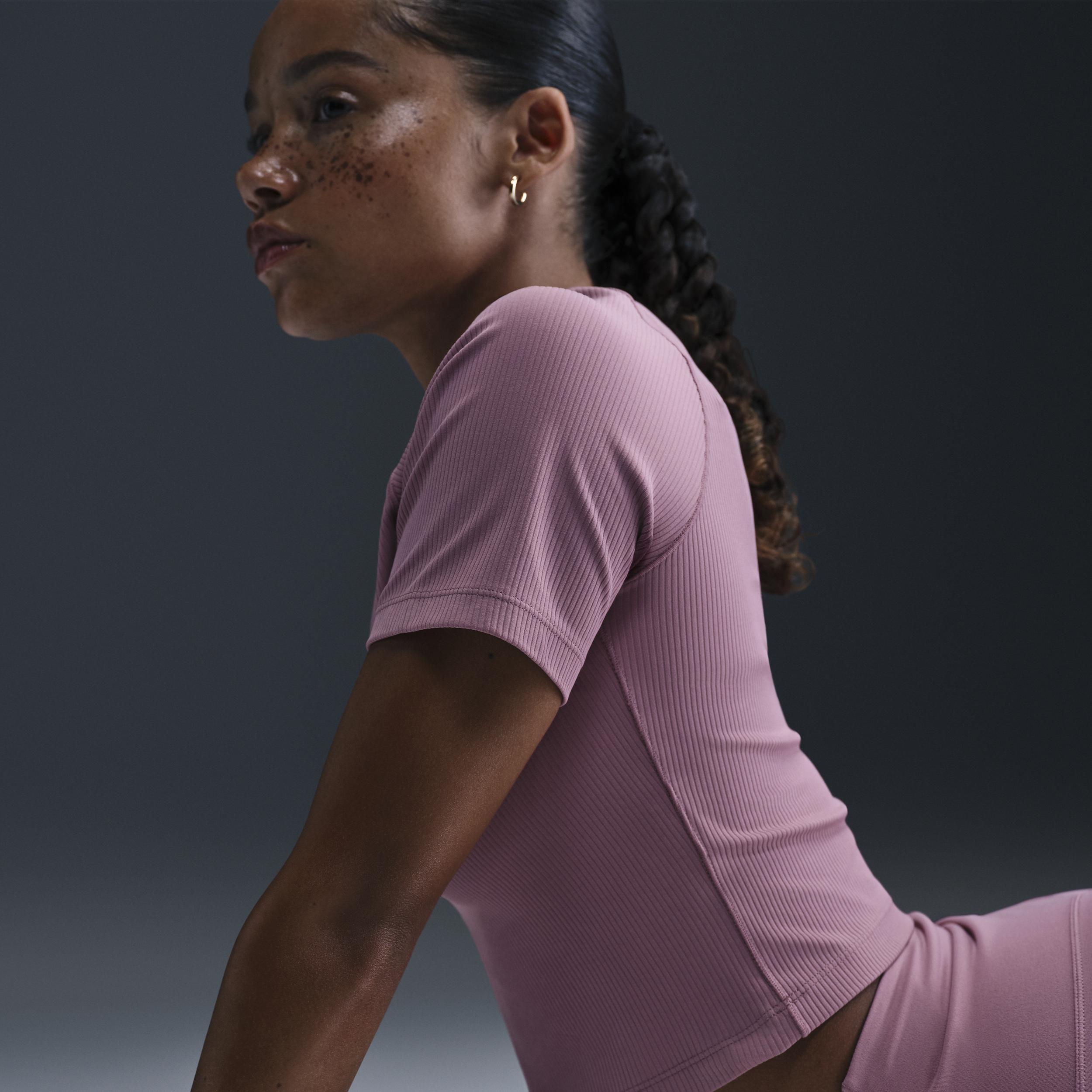 Nike Womens Zenvy Rib Dri-FIT Short-Sleeve Top Product Image
