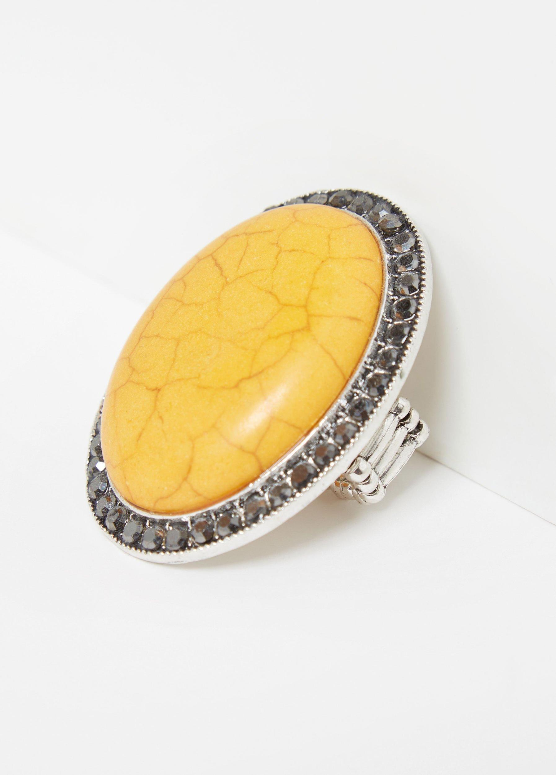 Crystal And Stone Stretch Ring Product Image