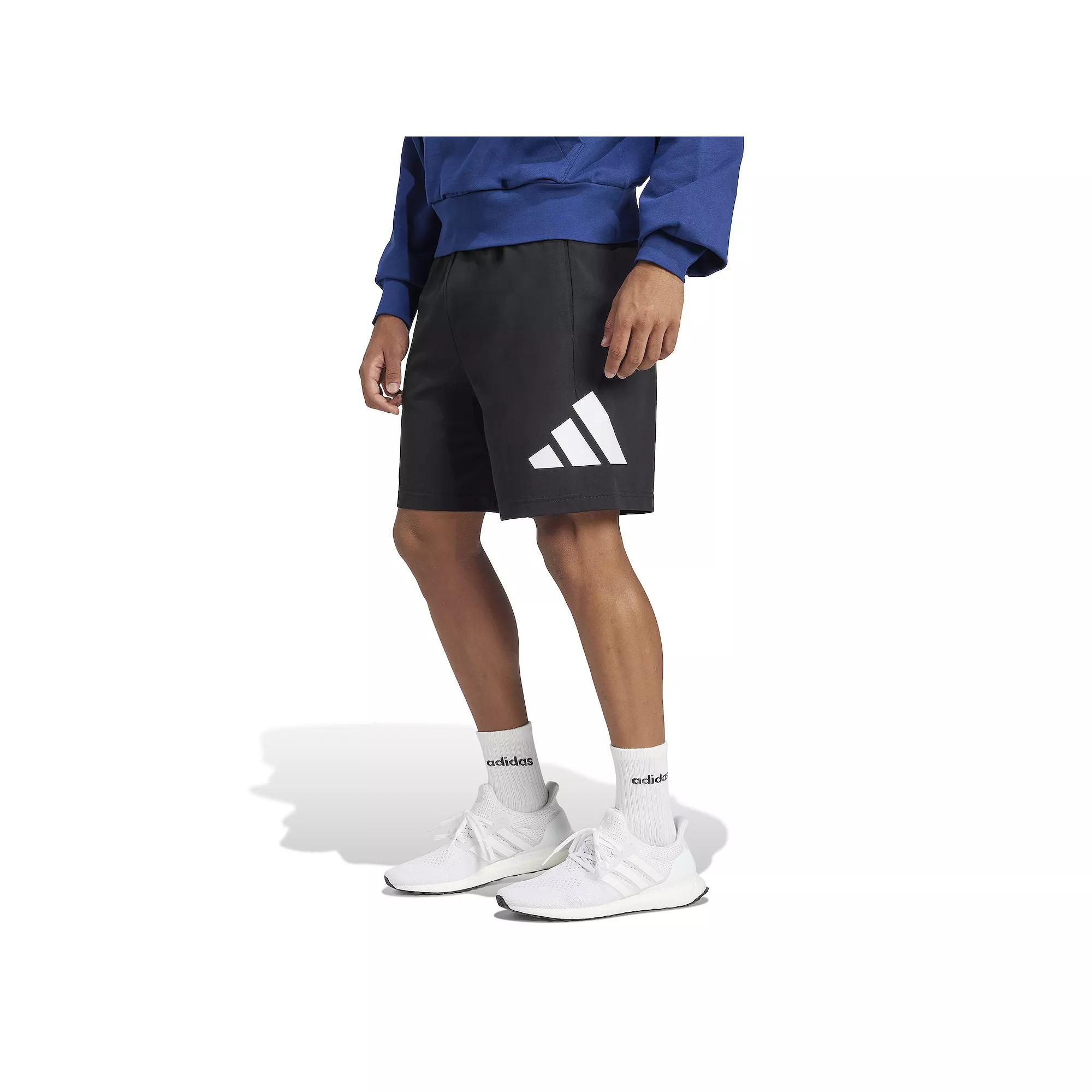 Big & Tall adidas Essentials Big Logo Single Jersey Shorts, Men's, Size: 3XL, Black White Product Image