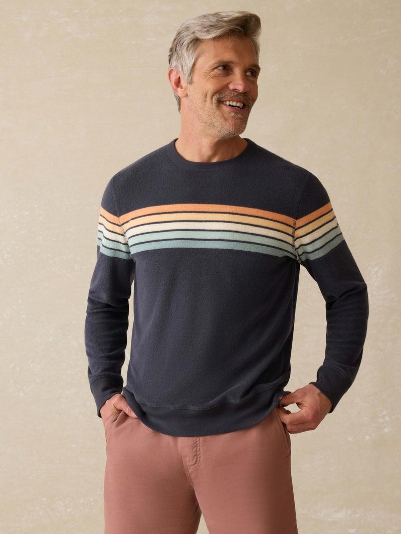 Cabana Towel Terry Crewneck - Seacoast Sunrise Stripe Product Image