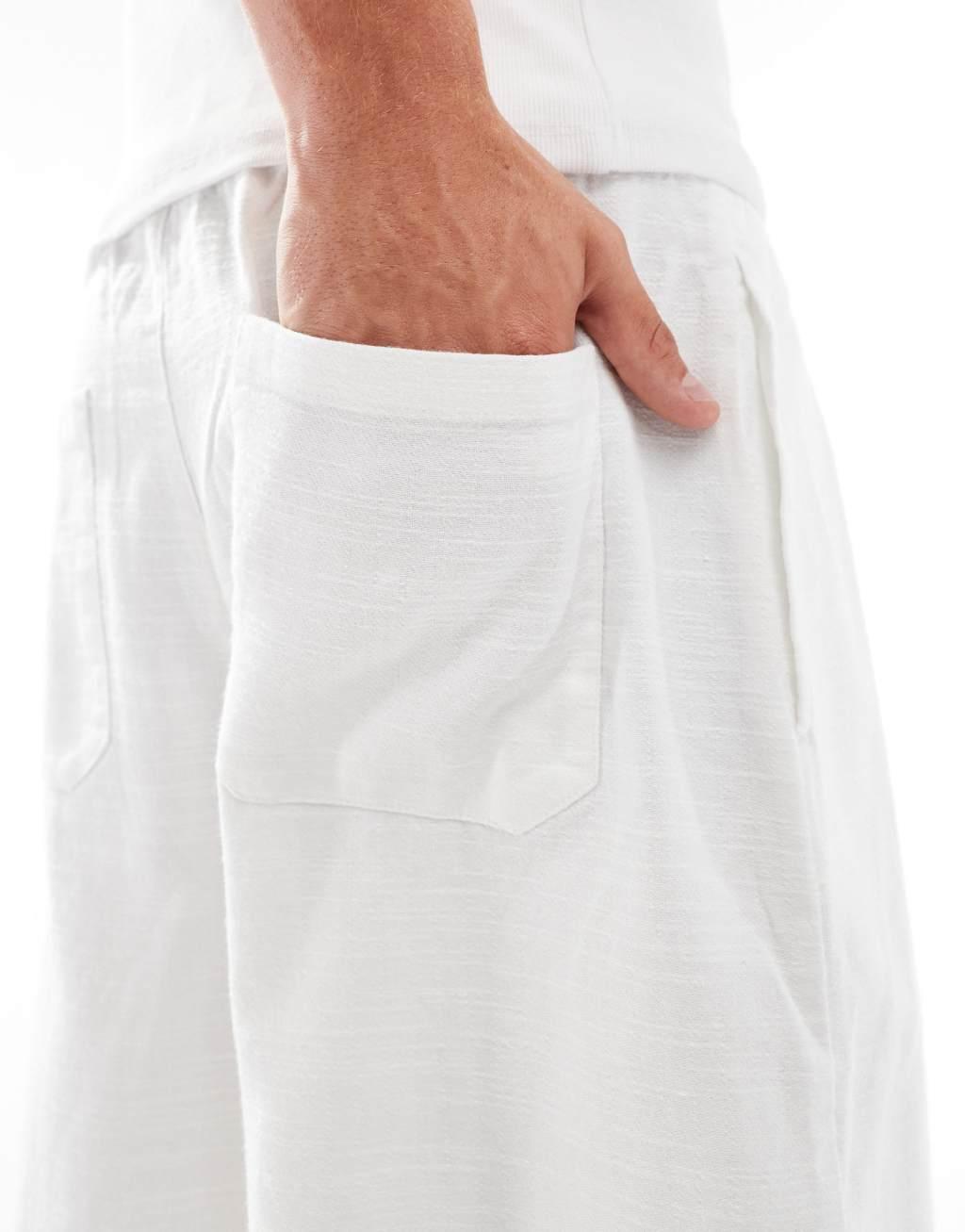 Bershka rustic short in white Product Image