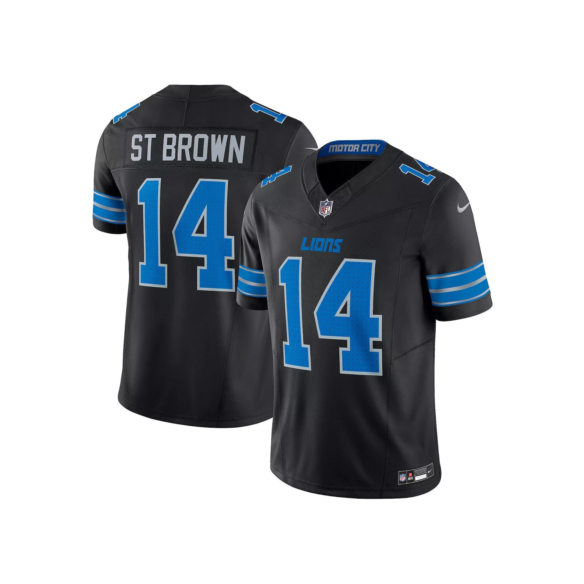 Men's Nike Amon-Ra St. Brown Black Detroit Lions 2nd Alternate Vapor F.U.S.E. Limited Jersey, Size: Medium Product Image