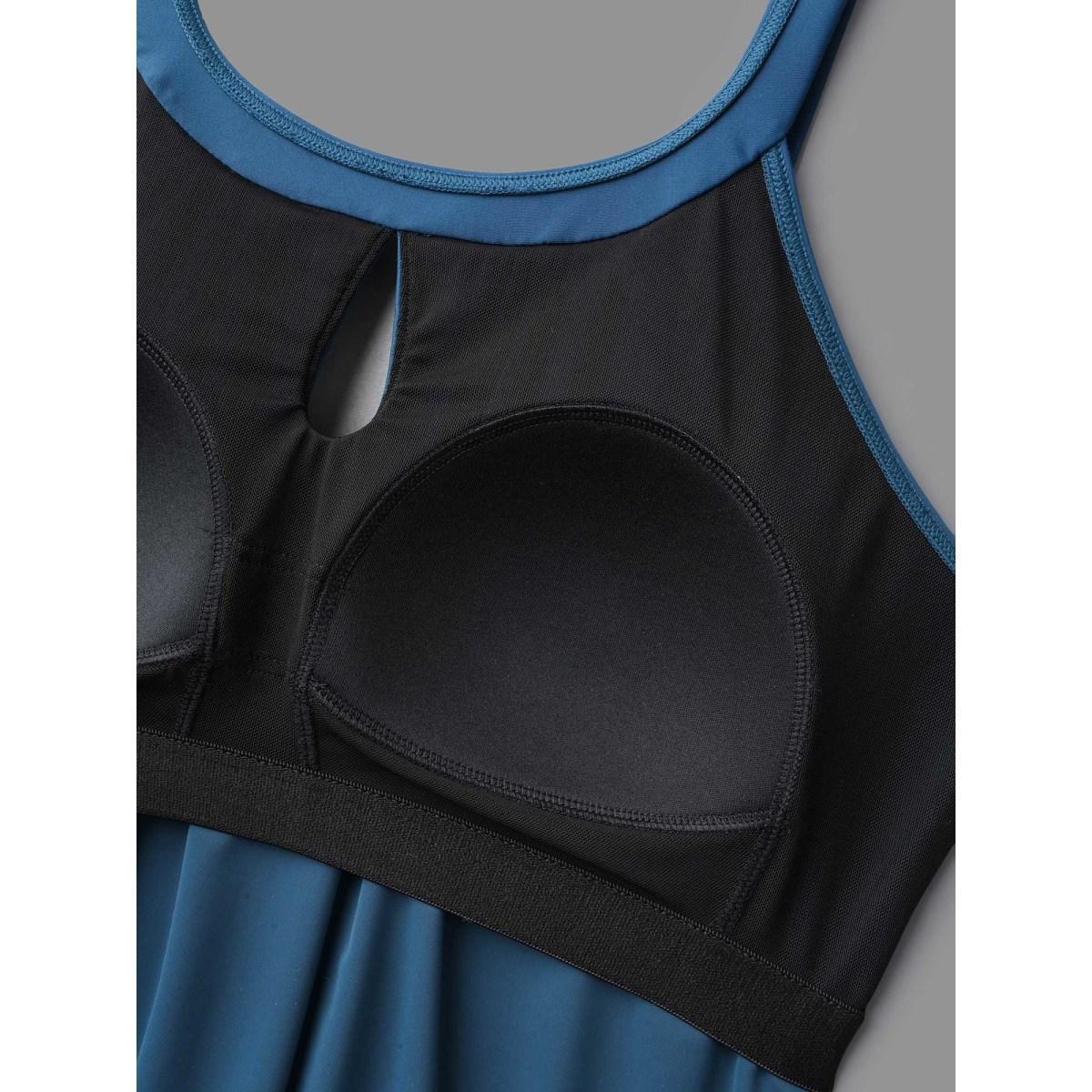 Plus Size Sleeveless Keyhole Gathered One Piece Swimsuit Women's Swimwear Aegean Beach Gathered Curve Bathing Suits High stretch One Pieces BloomChic 26/4X Product Image
