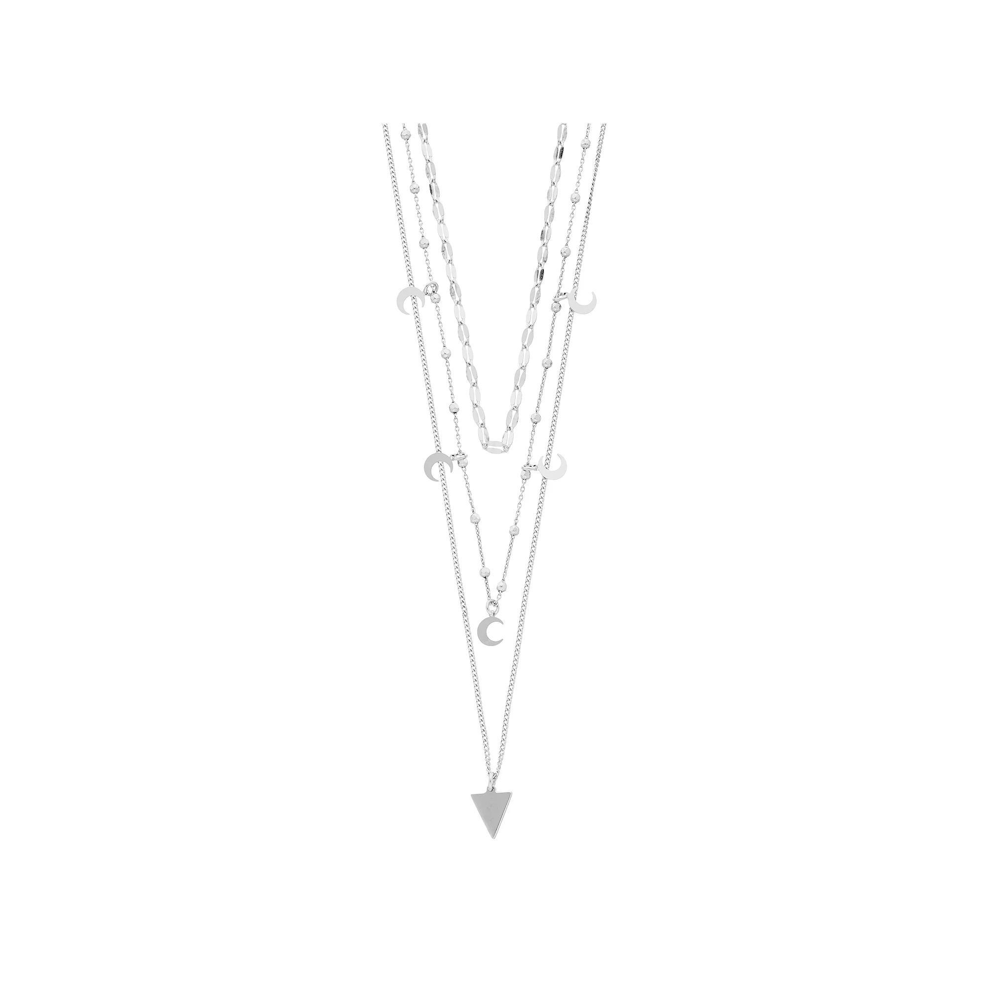 Sterling Silver Multi Strand Celestial Necklace, Womens Product Image