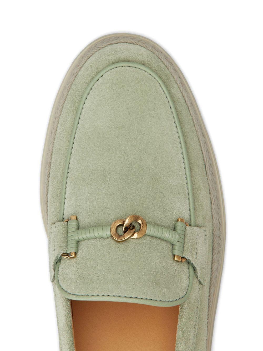 rafia-trimmed suede loafers Product Image