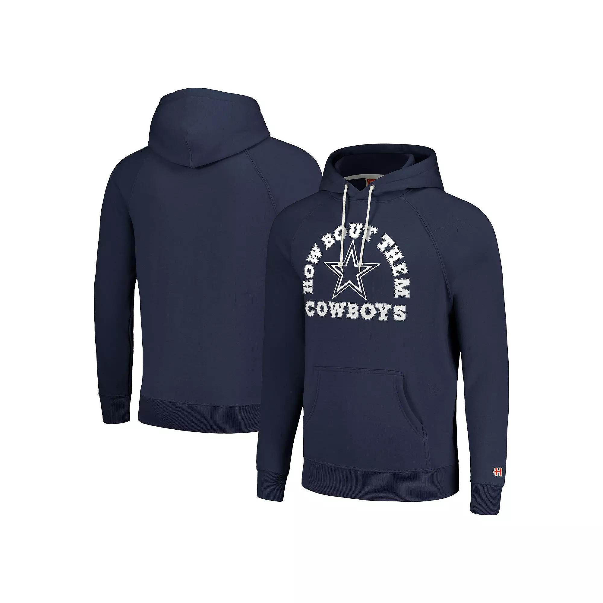 Men's Homage Navy Dallas Cowboys How 'Bout Them Hyperlocal Raglan Pullover Hoodie, Size: Large, Blue Product Image
