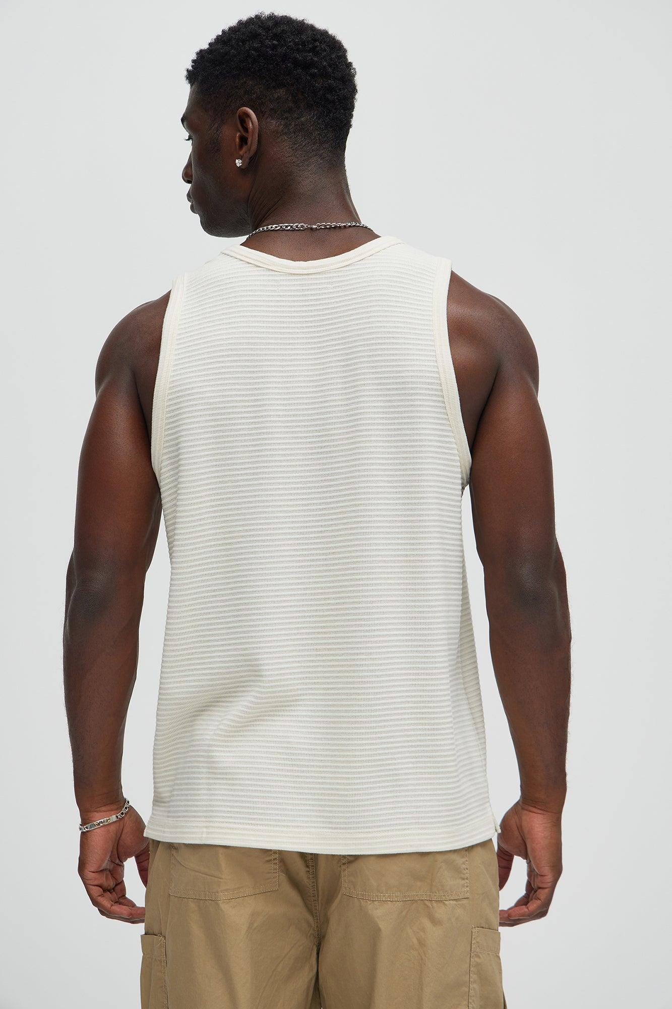 Athens Rib Textured Relaxed Tank - Cream Product Image