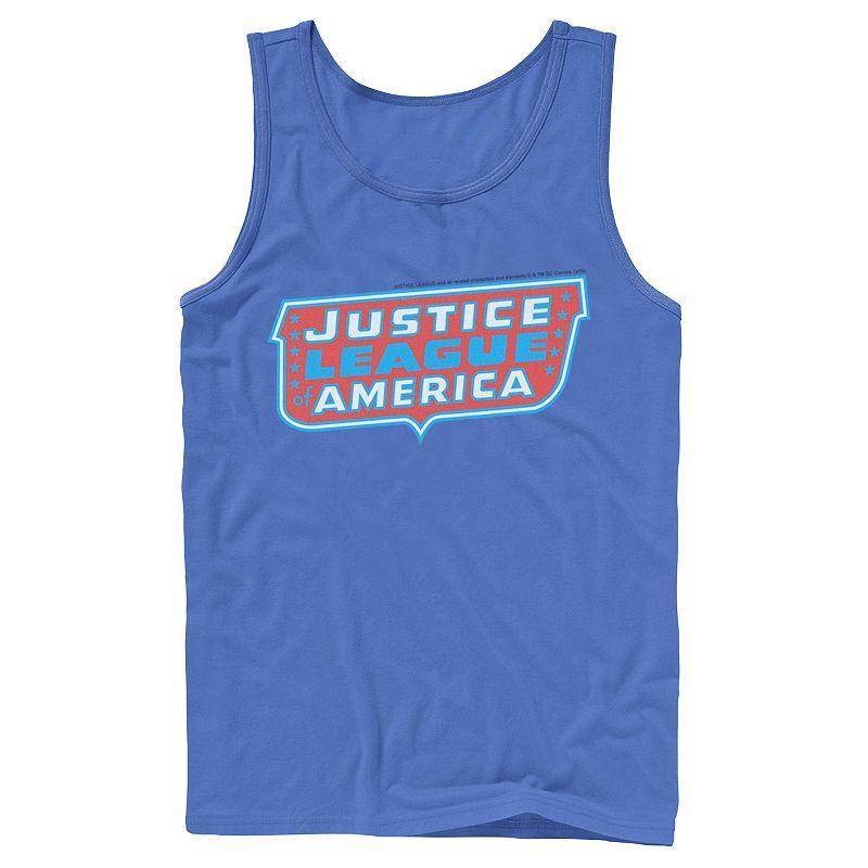 Men's DC Comics Justice League of America Text Poster Logo Tank Top, Size: XL, Grey Product Image